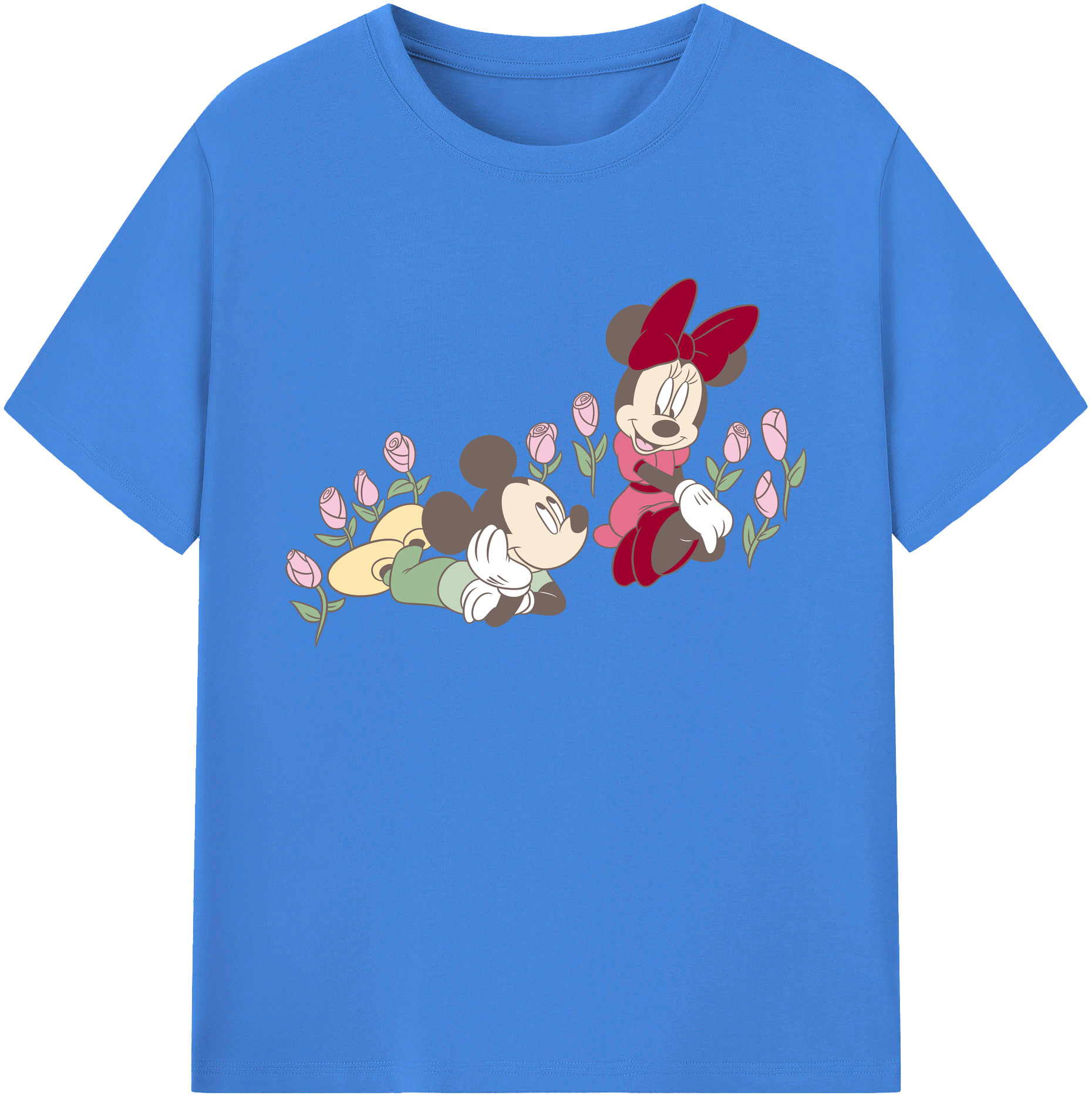 ミッキーマウス Mickey Mouse 綿100％ メンズ半袖Tシャツ｜肌触りやわらか＆通気性