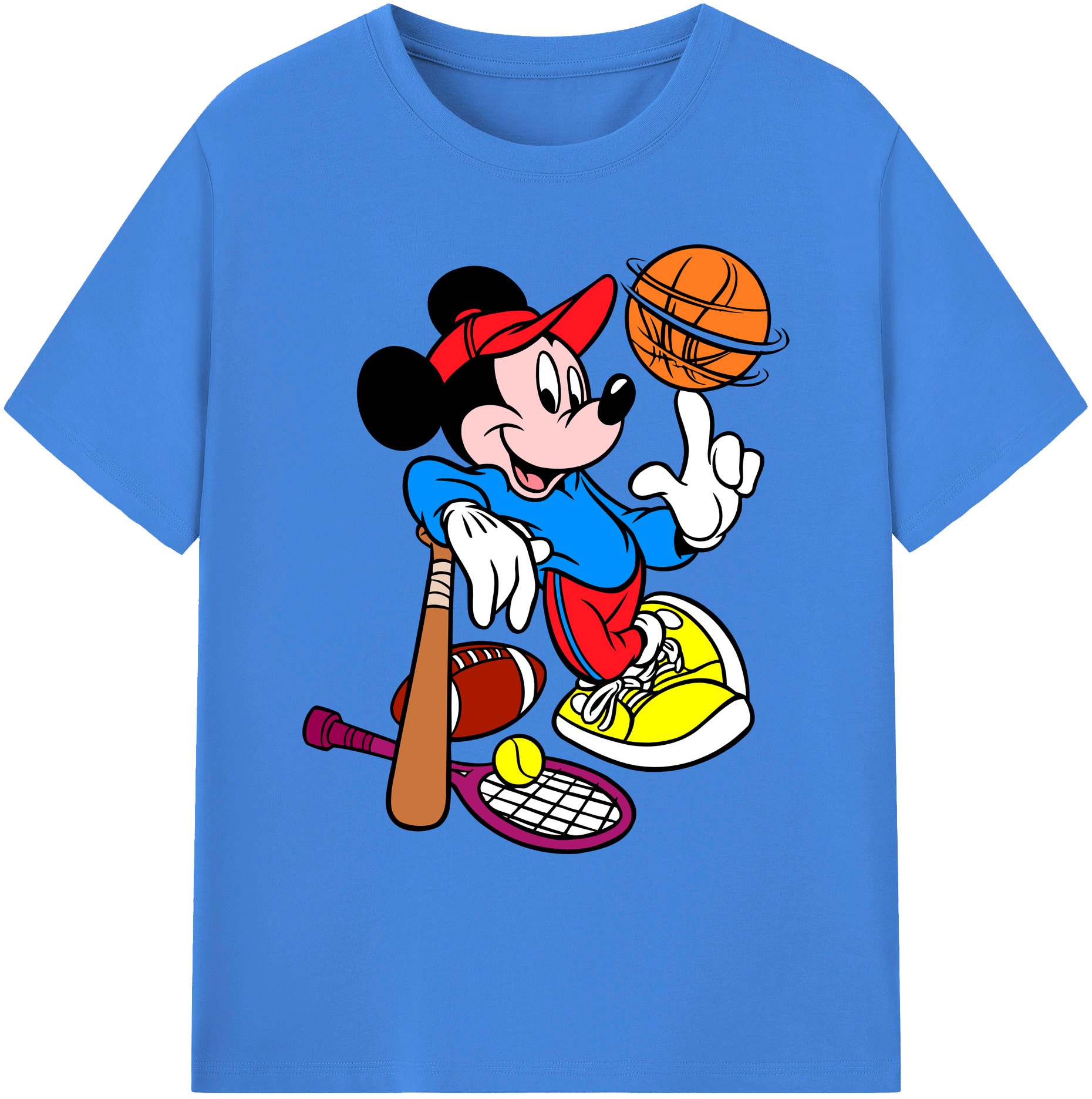ミッキーマウス Mickey Mouse 綿100％ メンズ半袖Tシャツ｜肌触りやわらか＆通気性