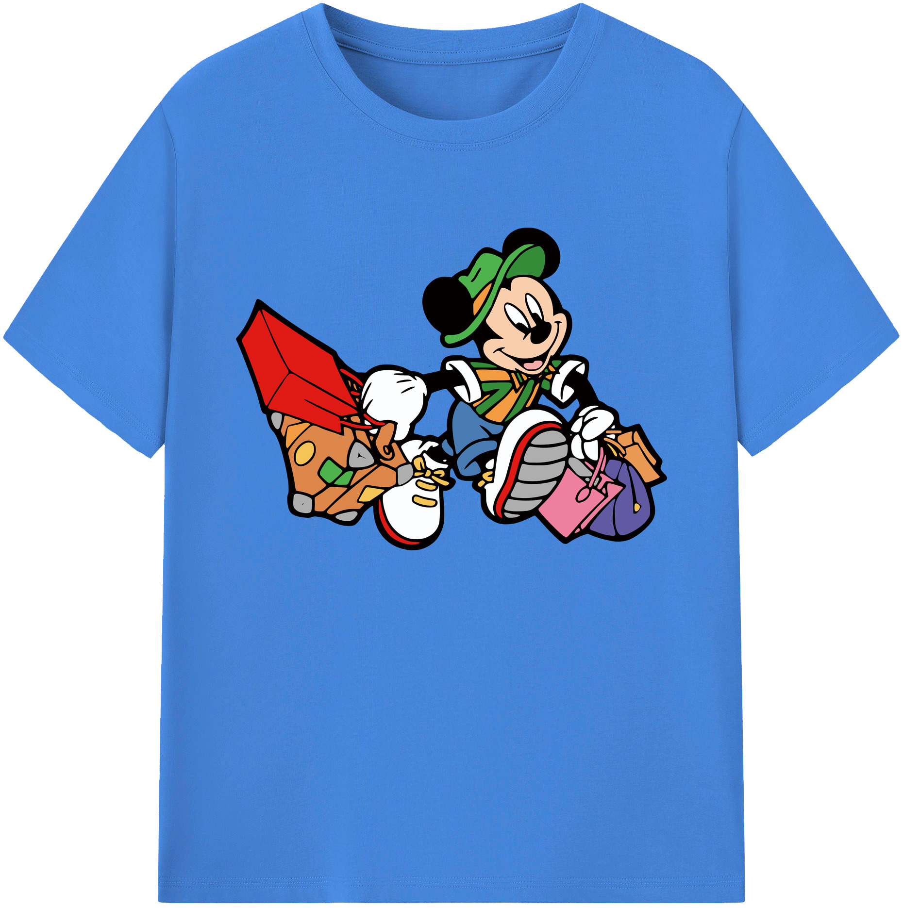 ミッキーマウス Mickey Mouse 綿100％ メンズ半袖Tシャツ｜肌触りやわらか＆通気性