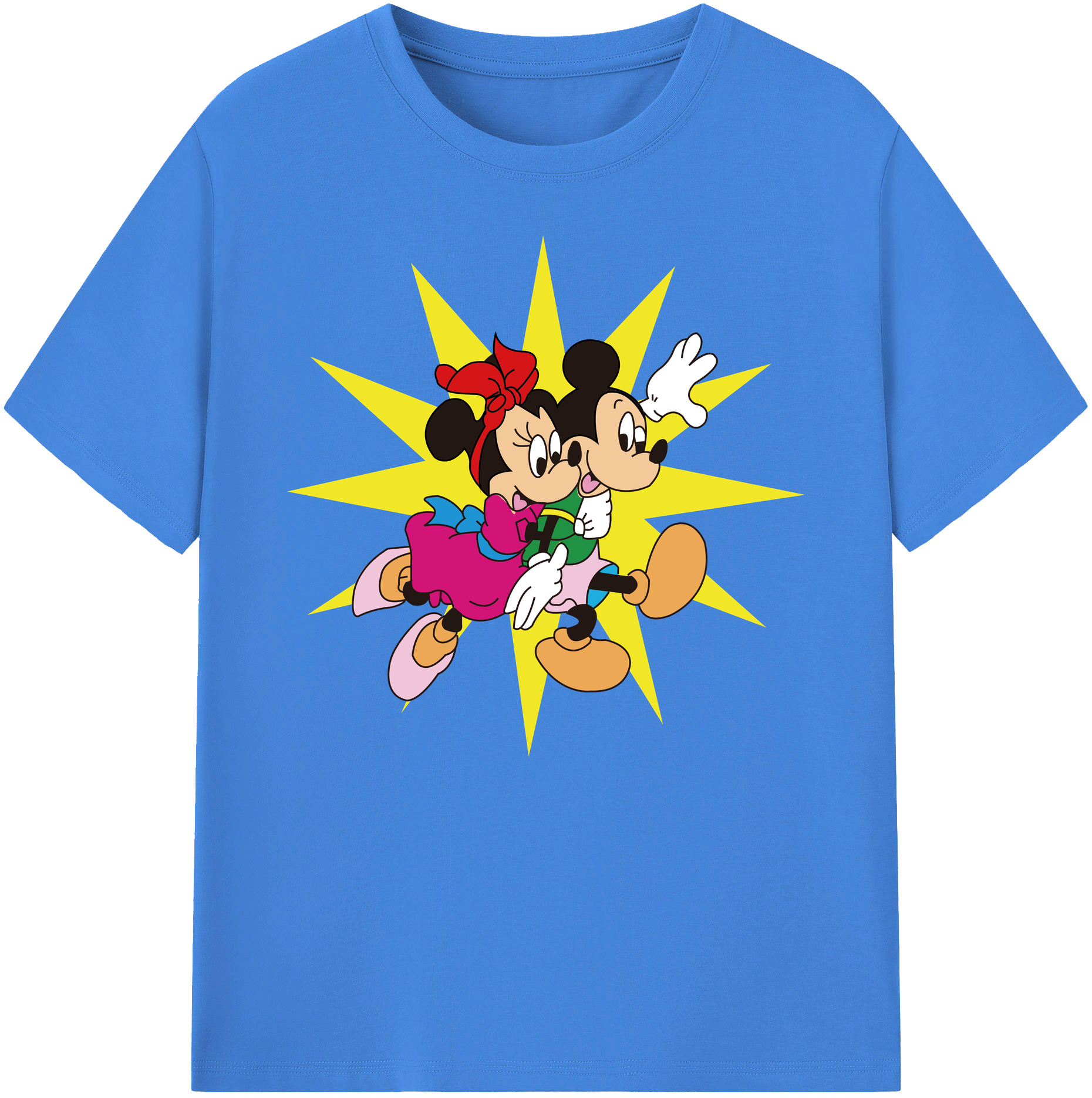 ミッキーマウス Mickey Mouse 綿100％ メンズ半袖Tシャツ｜肌触りやわらか＆通気性