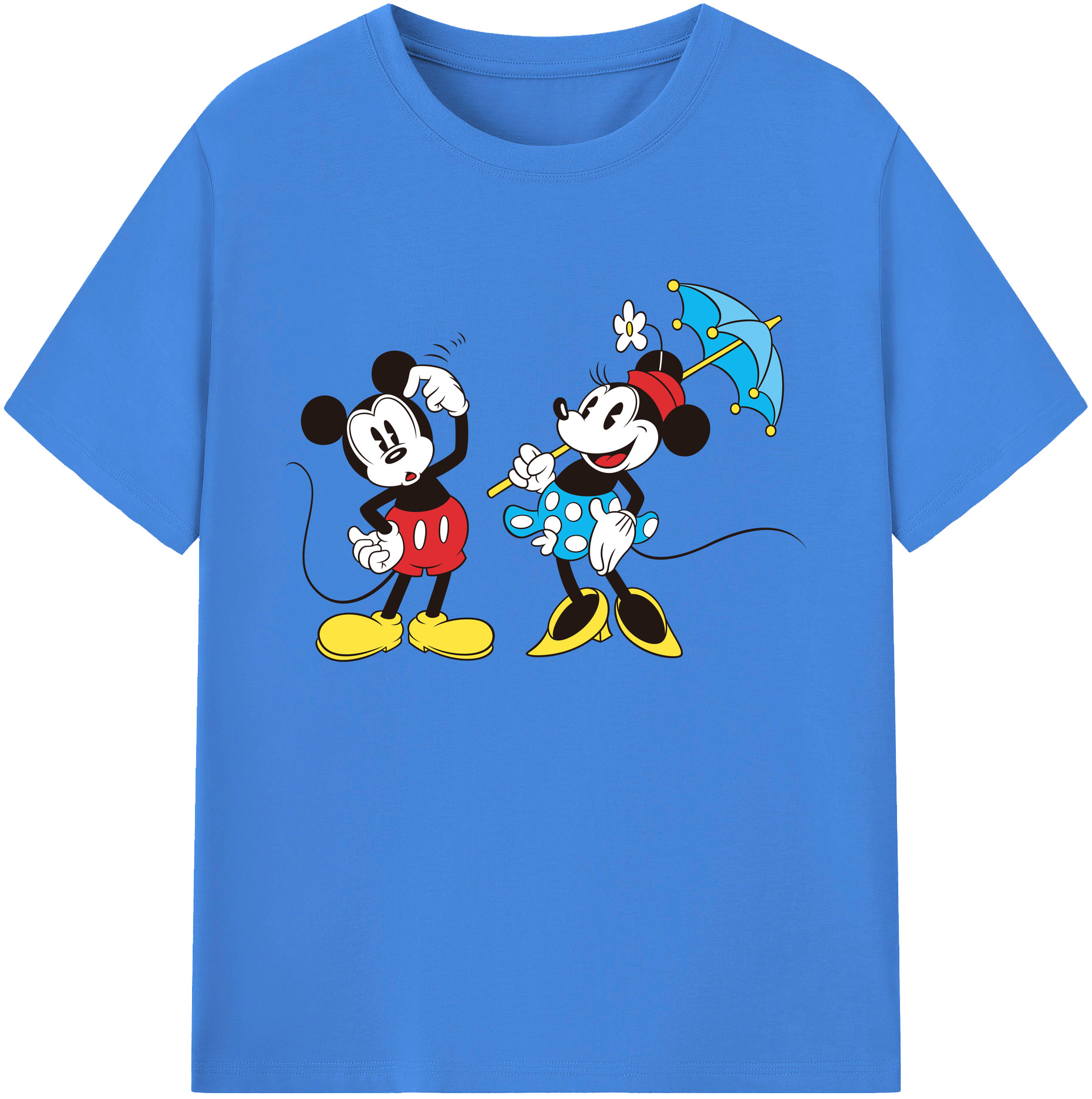 ミッキーマウス Mickey Mouse 綿100％ メンズ半袖Tシャツ｜肌触りやわらか＆通気性