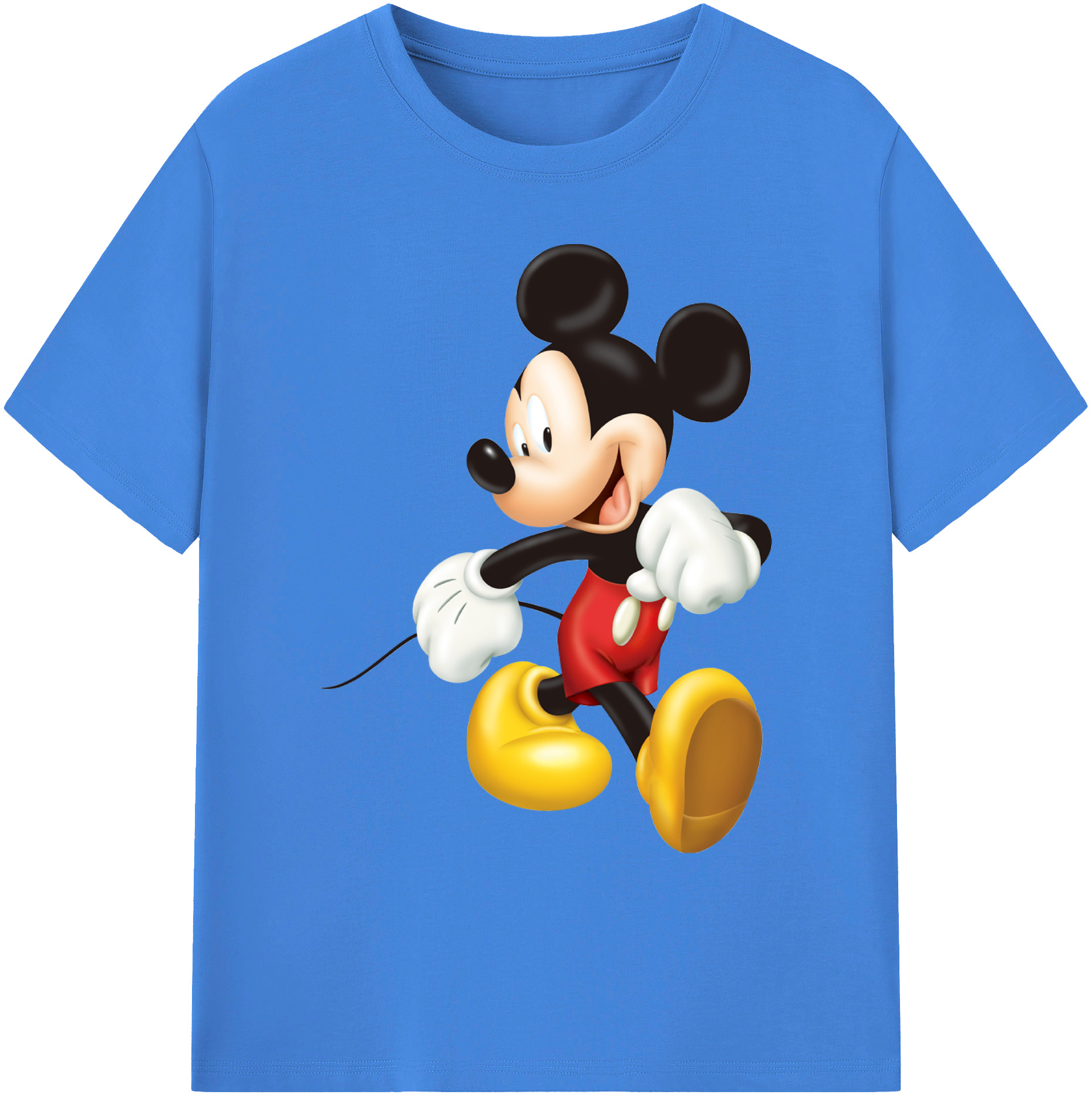 ミッキーマウス Mickey Mouse 綿100％ メンズ半袖Tシャツ｜肌触りやわらか＆通気性
