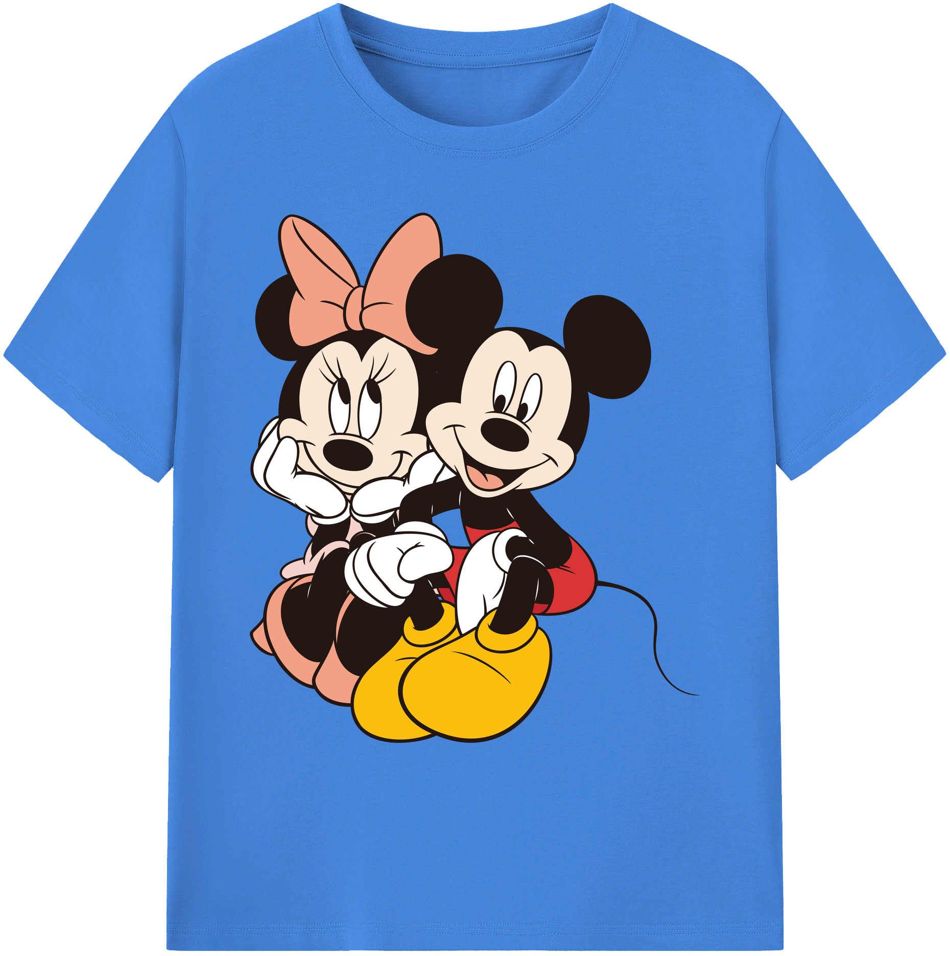 ミッキーマウス Mickey Mouse 綿100％ メンズ半袖Tシャツ｜肌触りやわらか＆通気性