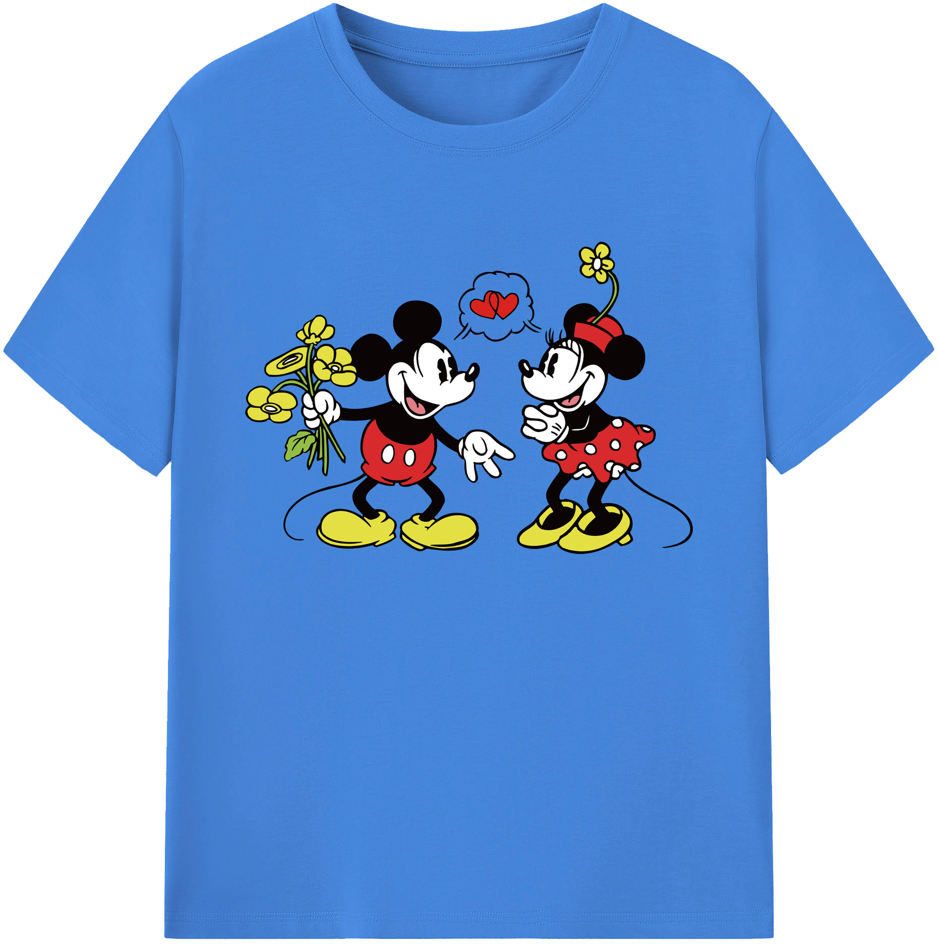 ミッキーマウス Mickey Mouse 綿100％ メンズ半袖Tシャツ｜肌触りやわらか＆通気性
