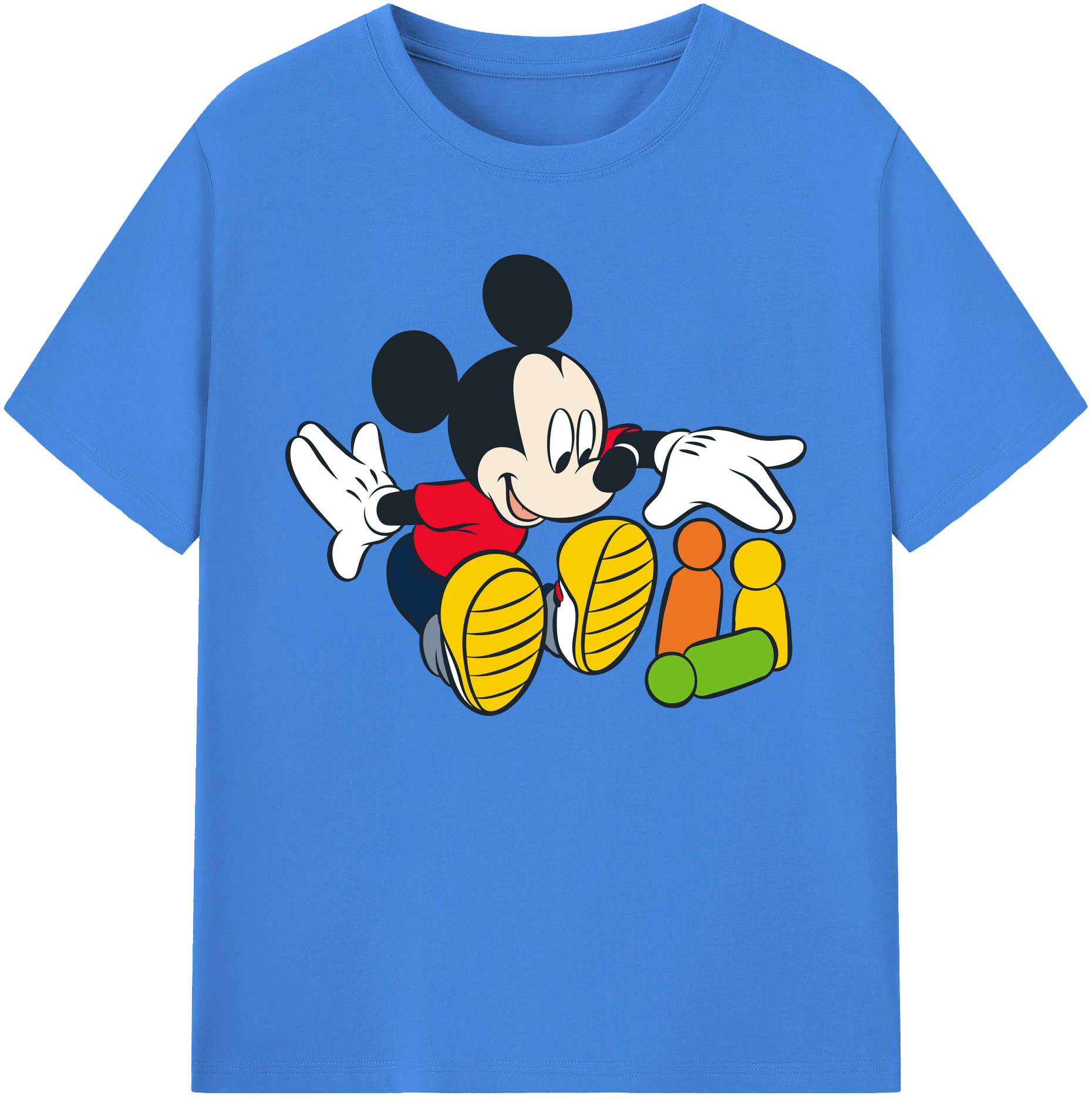 ミッキーマウス Mickey Mouse 綿100％ メンズ半袖Tシャツ｜肌触りやわらか＆通気性