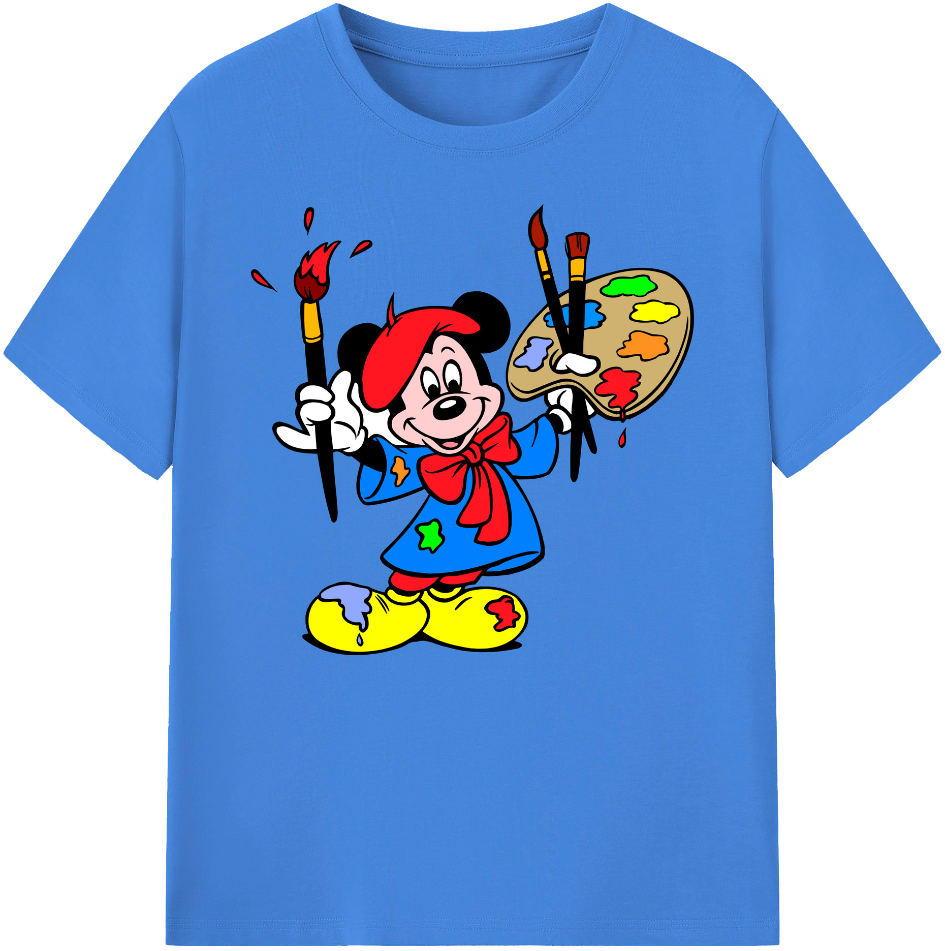 ミッキーマウス Mickey Mouse 綿100％ メンズ半袖Tシャツ｜肌触りやわらか＆通気性