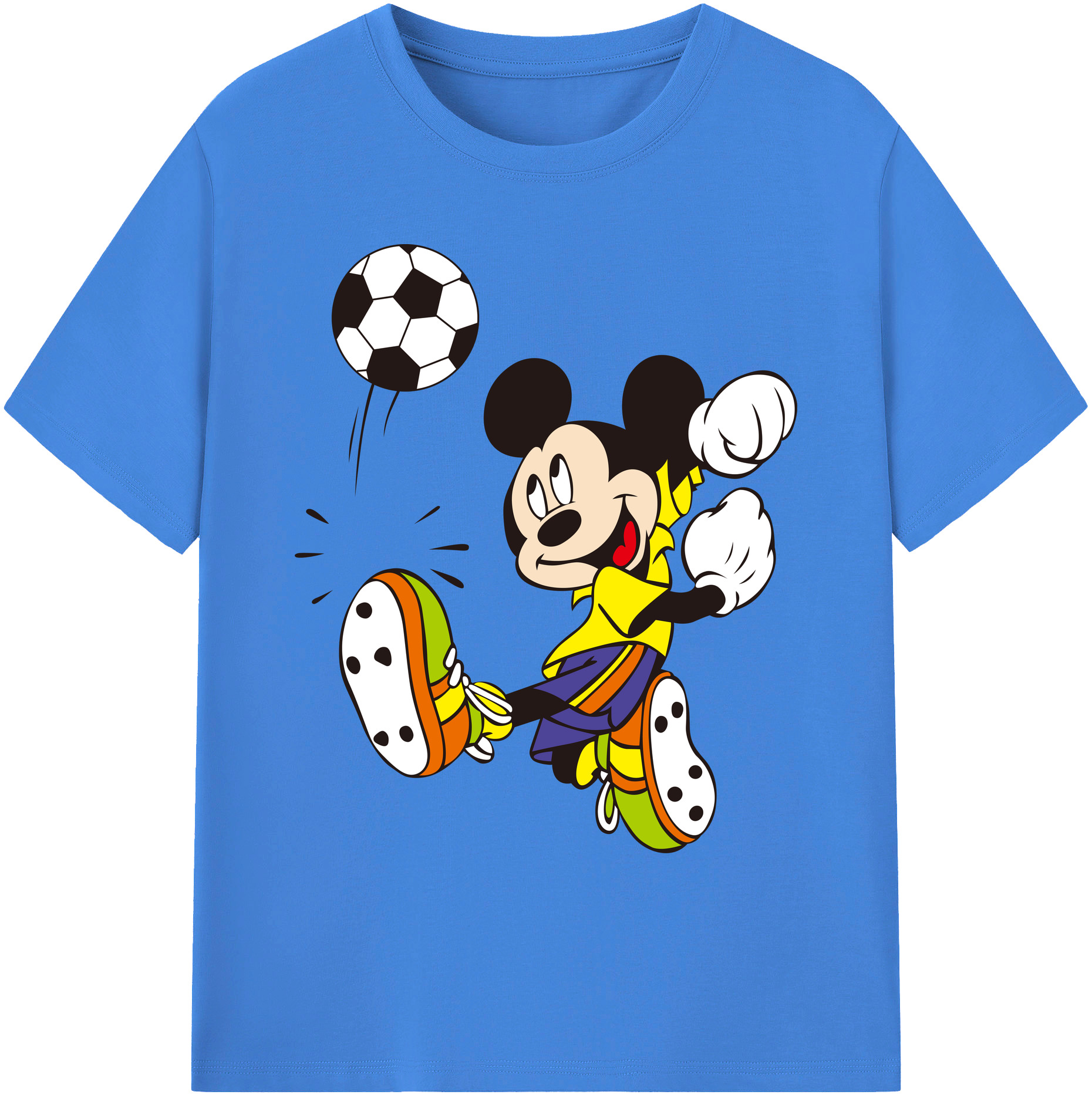 ミッキーマウス Mickey Mouse 綿100％ メンズ半袖Tシャツ｜肌触りやわらか＆通気性