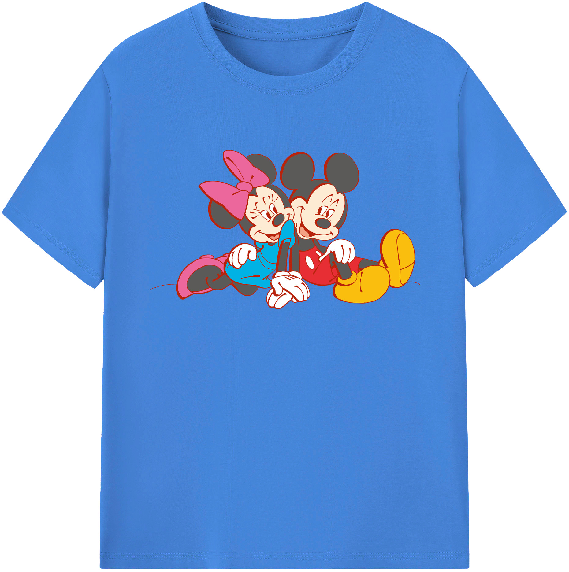 ミッキーマウス Mickey Mouse 綿100％ メンズ半袖Tシャツ｜肌触りやわらか＆通気性