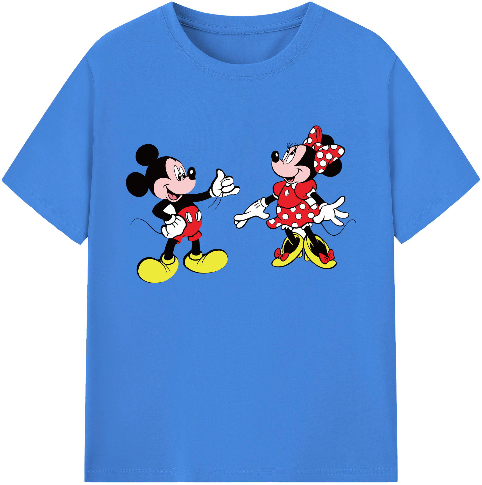 ミッキーマウス Mickey Mouse 綿100％ メンズ半袖Tシャツ｜肌触りやわらか＆通気性