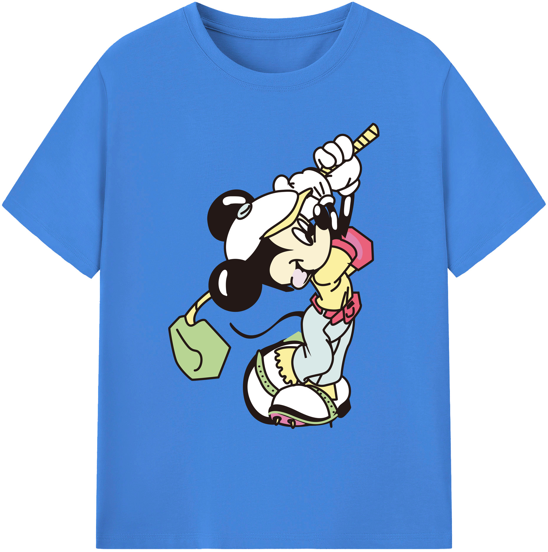 ミッキーマウス Mickey Mouse 綿100％ メンズ半袖Tシャツ｜肌触りやわらか＆通気性