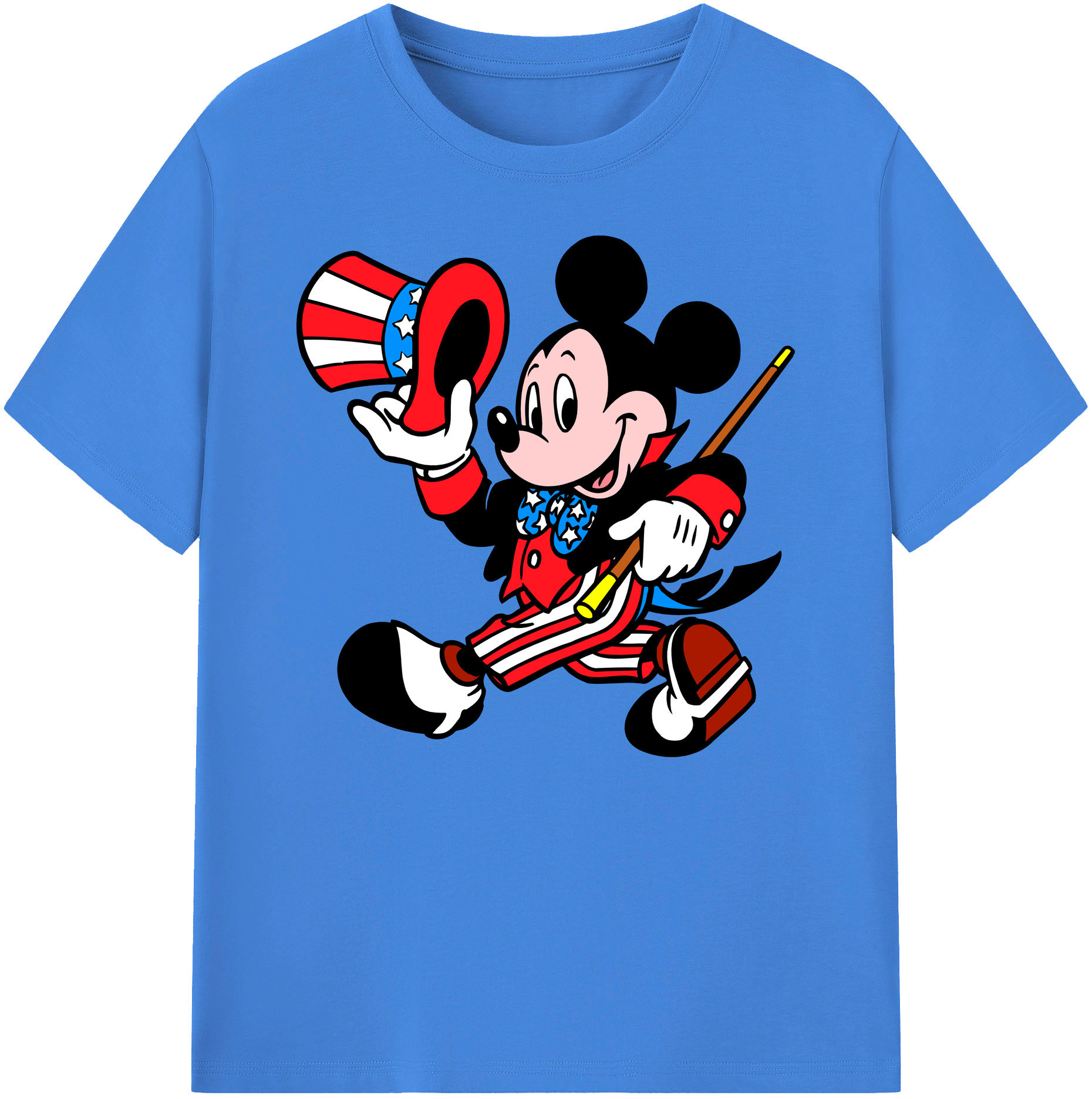 ミッキーマウス Mickey Mouse 綿100％ メンズ半袖Tシャツ｜肌触りやわらか＆通気性