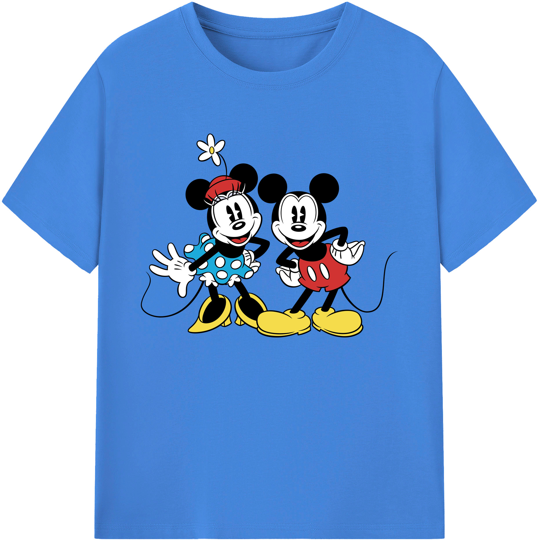 ミッキーマウス Mickey Mouse 綿100％ メンズ半袖Tシャツ｜肌触りやわらか＆通気性