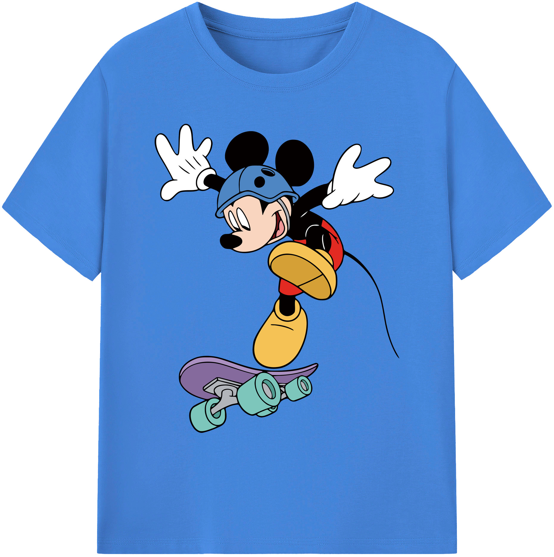 ミッキーマウス Mickey Mouse 綿100％ メンズ半袖Tシャツ｜肌触りやわらか＆通気性
