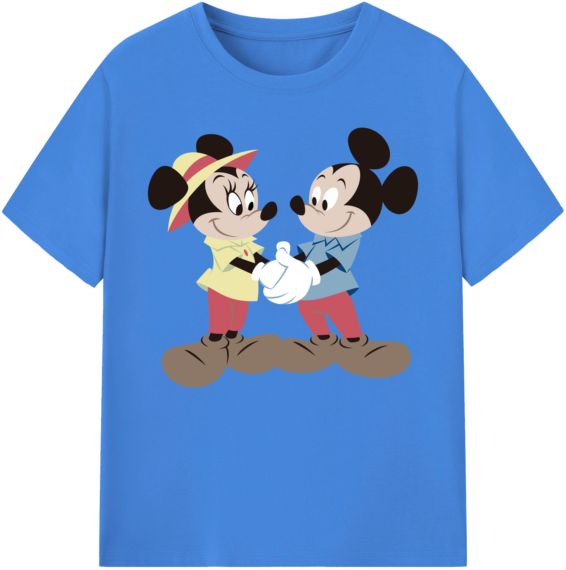ミッキーマウス Mickey Mouse 綿100％ メンズ半袖Tシャツ｜肌触りやわらか＆通気性