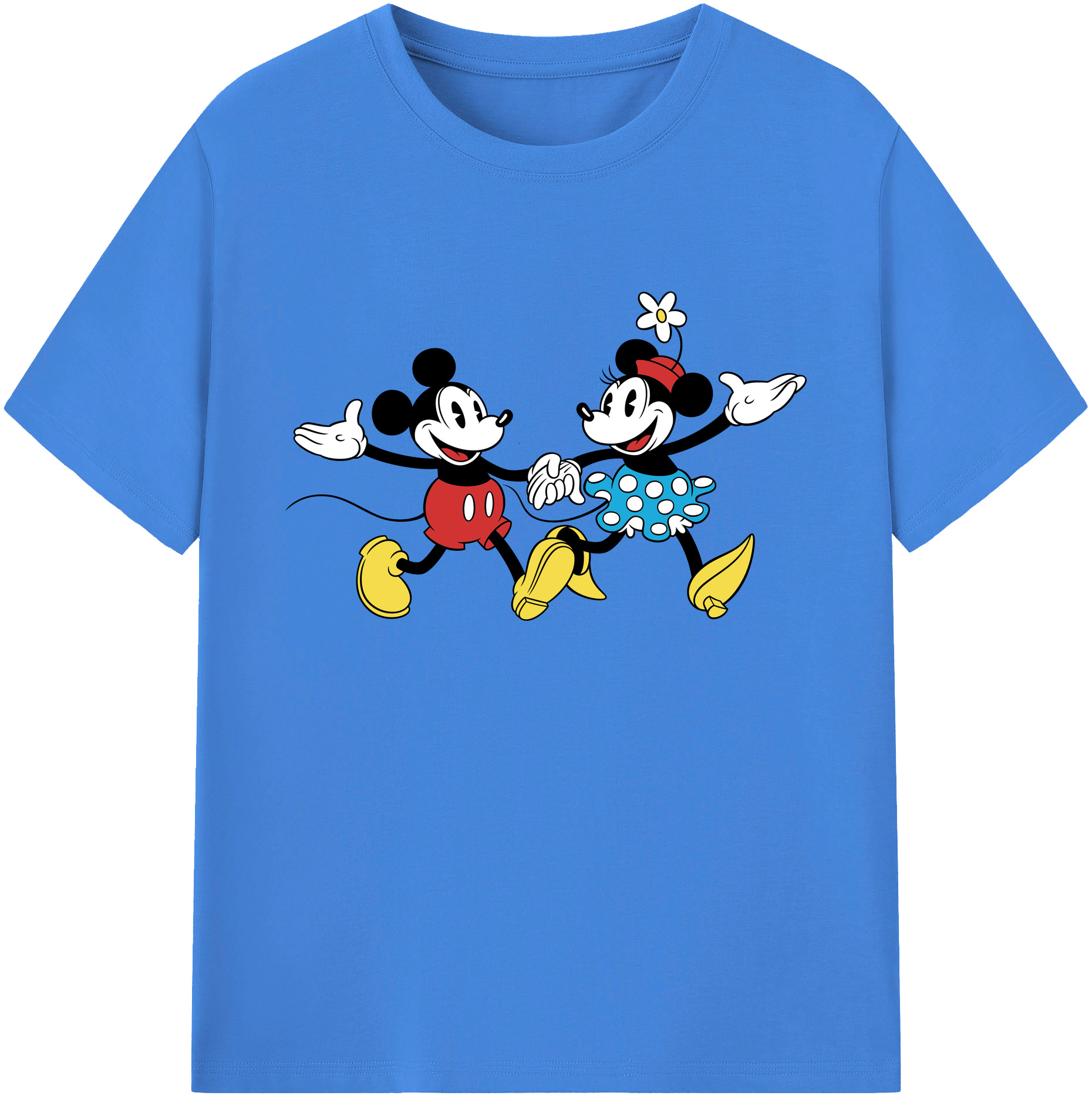 ミッキーマウス Mickey Mouse 綿100％ メンズ半袖Tシャツ｜肌触りやわらか＆通気性