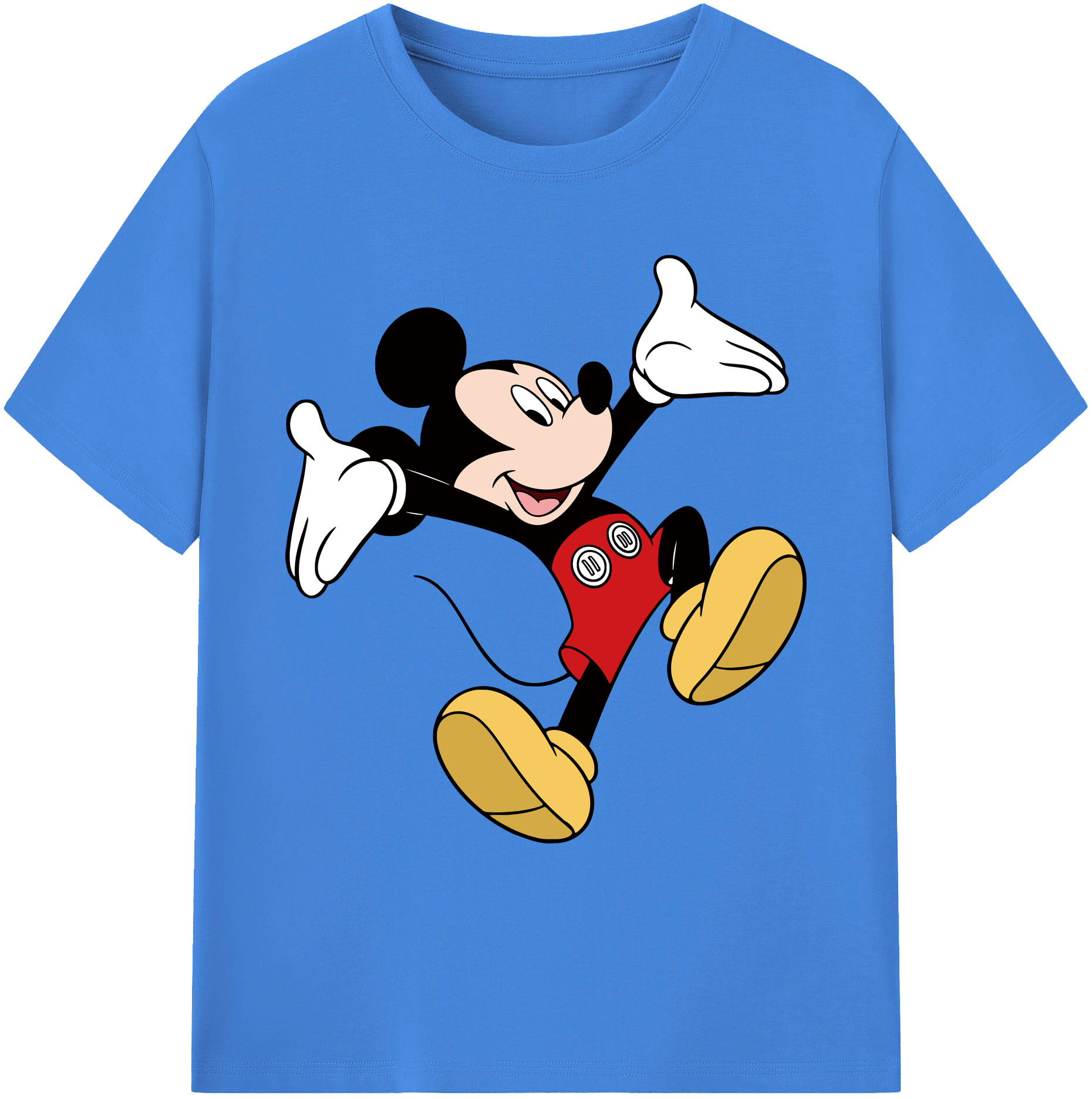 ミッキーマウス Mickey Mouse 綿100％ メンズ半袖Tシャツ｜肌触りやわらか＆通気性