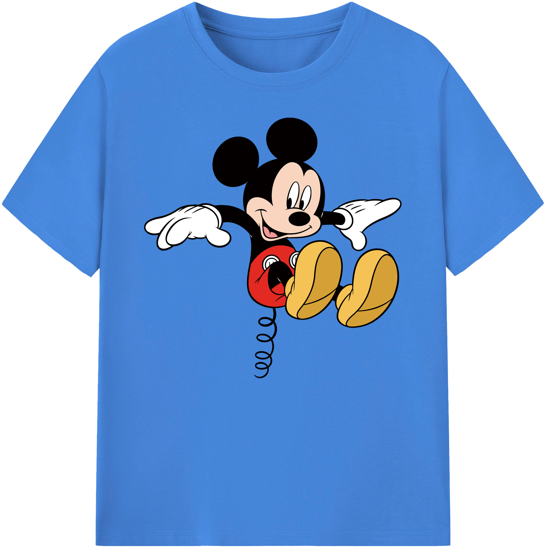 ミッキーマウス Mickey Mouse 綿100％ メンズ半袖Tシャツ｜肌触りやわらか＆通気性