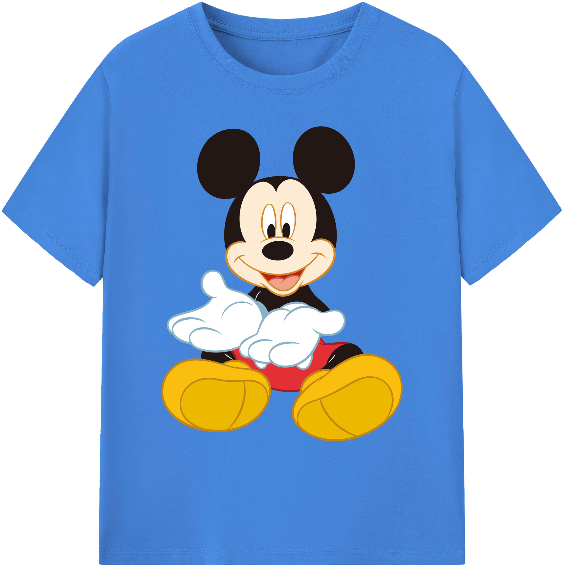ミッキーマウス Mickey Mouse 綿100％ メンズ半袖Tシャツ｜肌触りやわらか＆通気性