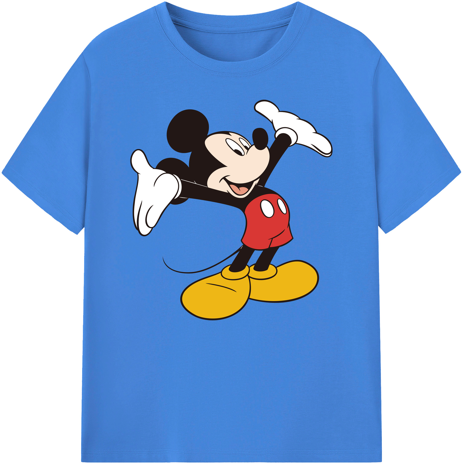 ミッキーマウス Mickey Mouse 綿100％ メンズ半袖Tシャツ｜肌触りやわらか＆通気性