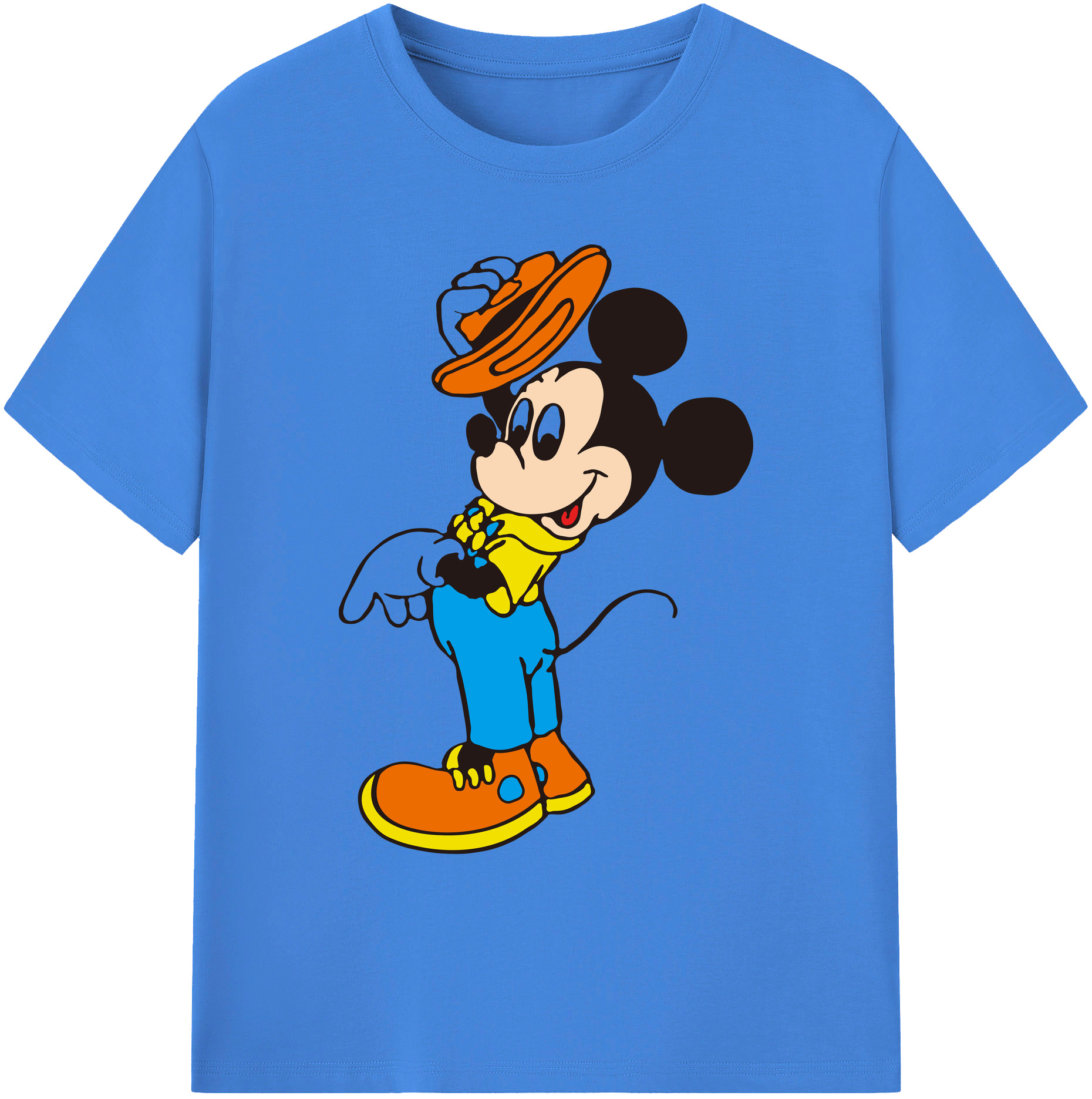 ミッキーマウス Mickey Mouse 綿100％ メンズ半袖Tシャツ｜肌触りやわらか＆通気性