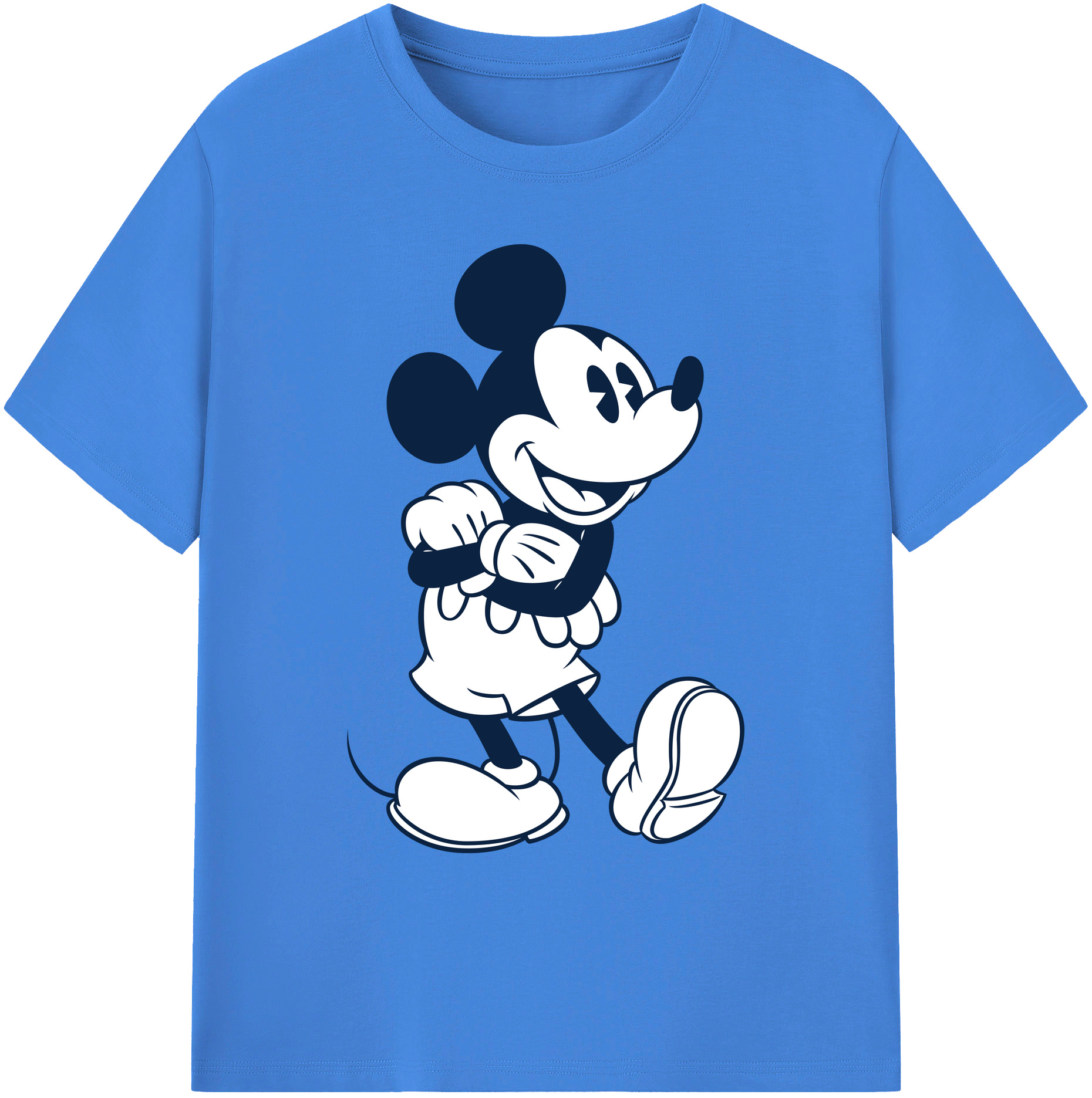 ミッキーマウス Mickey Mouse 綿100％ メンズ半袖Tシャツ｜肌触りやわらか＆通気性