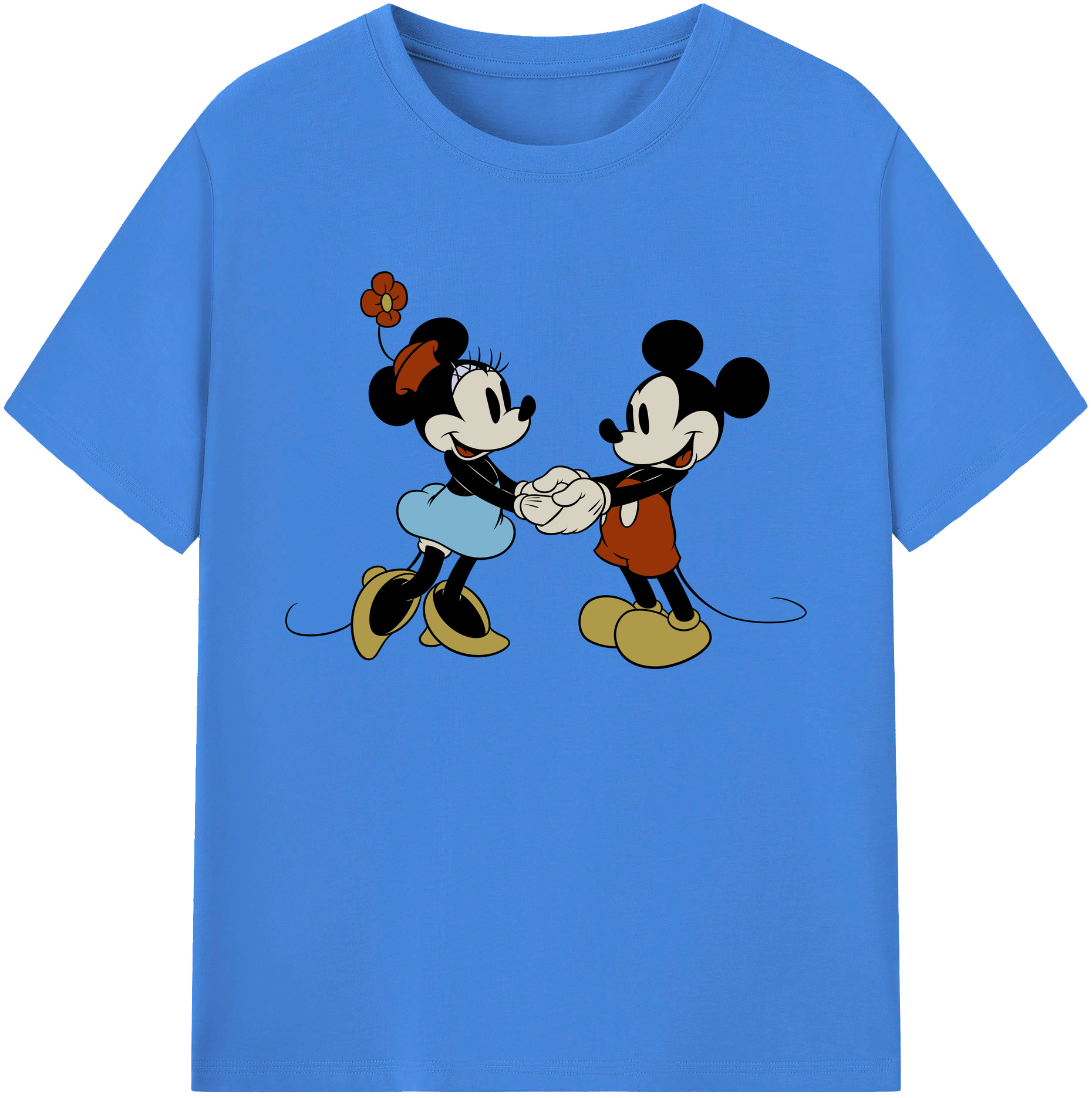 ミッキーマウス Mickey Mouse 綿100％ メンズ半袖Tシャツ｜肌触りやわらか＆通気性