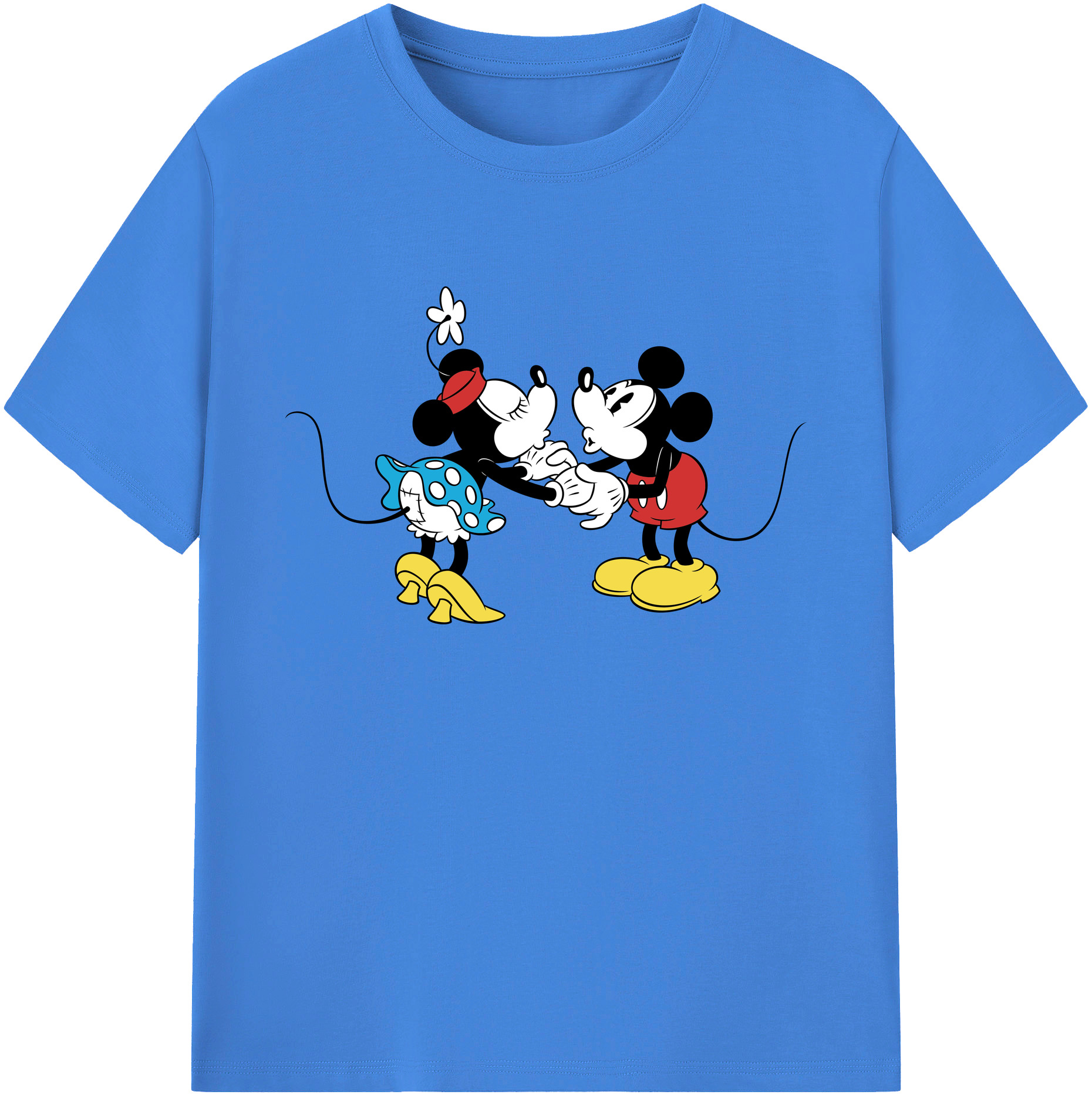 ミッキーマウス Mickey Mouse 綿100％ メンズ半袖Tシャツ｜肌触りやわらか＆通気性