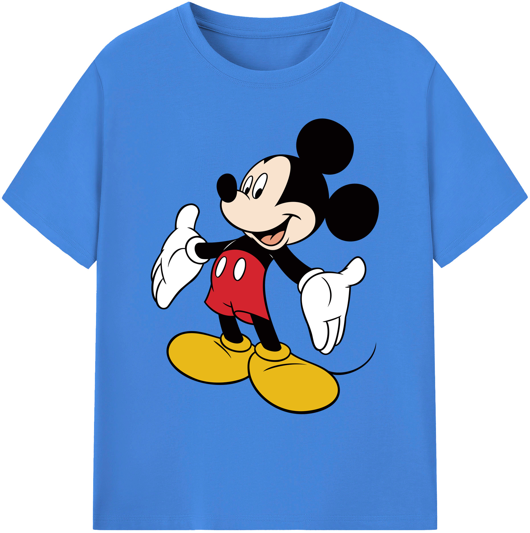 ミッキーマウス Mickey Mouse 綿100％ メンズ半袖Tシャツ｜肌触りやわらか＆通気性