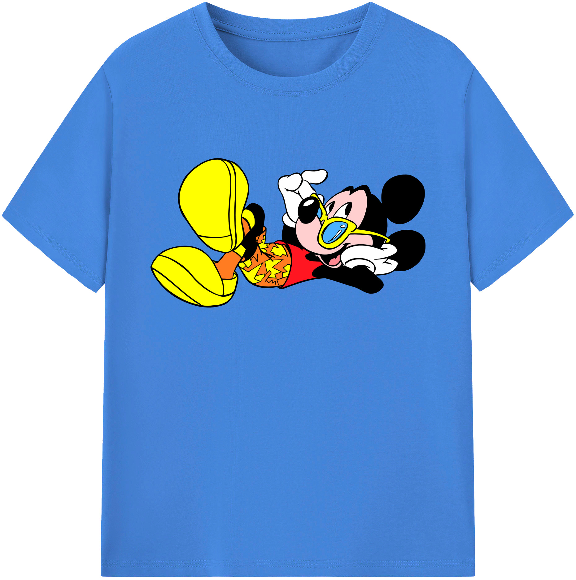 ミッキーマウス Mickey Mouse 綿100％ メンズ半袖Tシャツ｜肌触りやわらか＆通気性