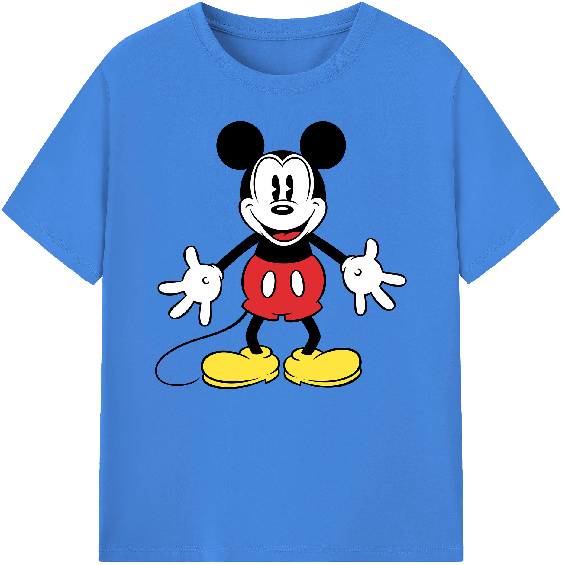 ミッキーマウス Mickey Mouse 綿100％ メンズ半袖Tシャツ｜肌触りやわらか＆通気性