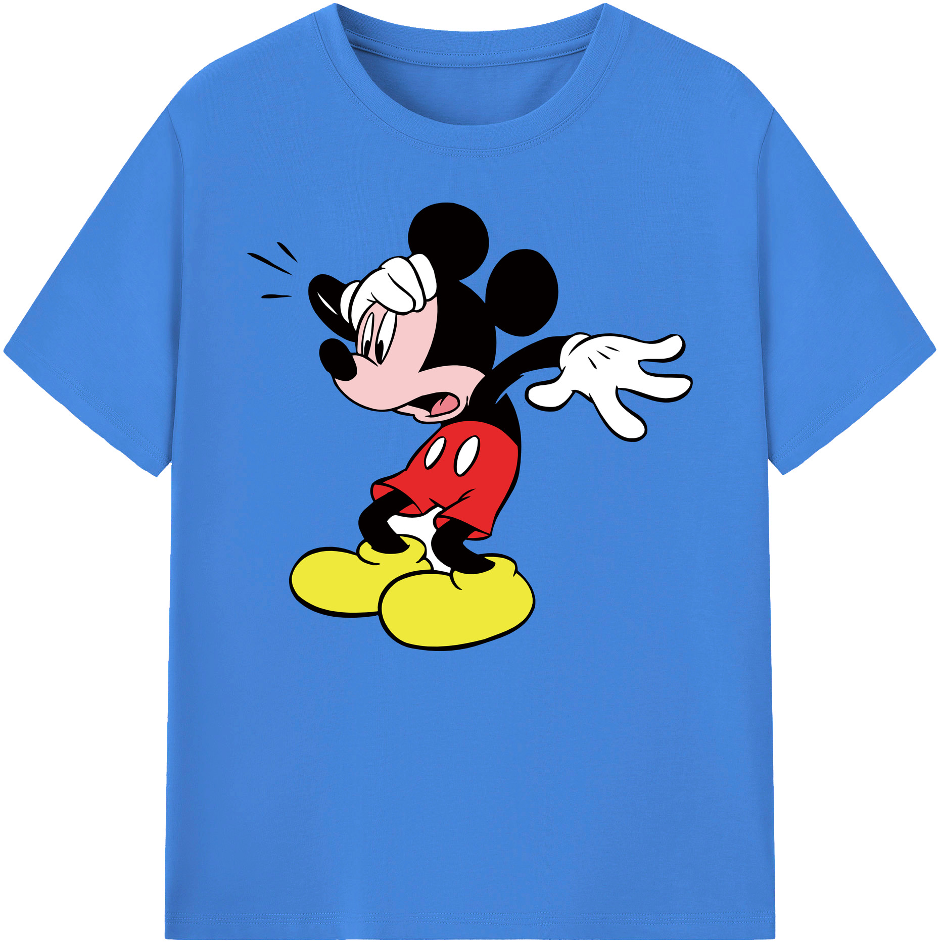 ミッキーマウス Mickey Mouse 綿100％ メンズ半袖Tシャツ｜肌触りやわらか＆通気性
