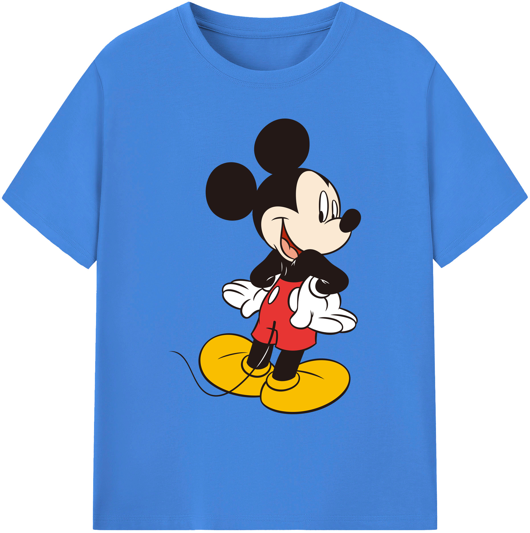 ミッキーマウス Mickey Mouse 綿100％ メンズ半袖Tシャツ｜肌触りやわらか＆通気性
