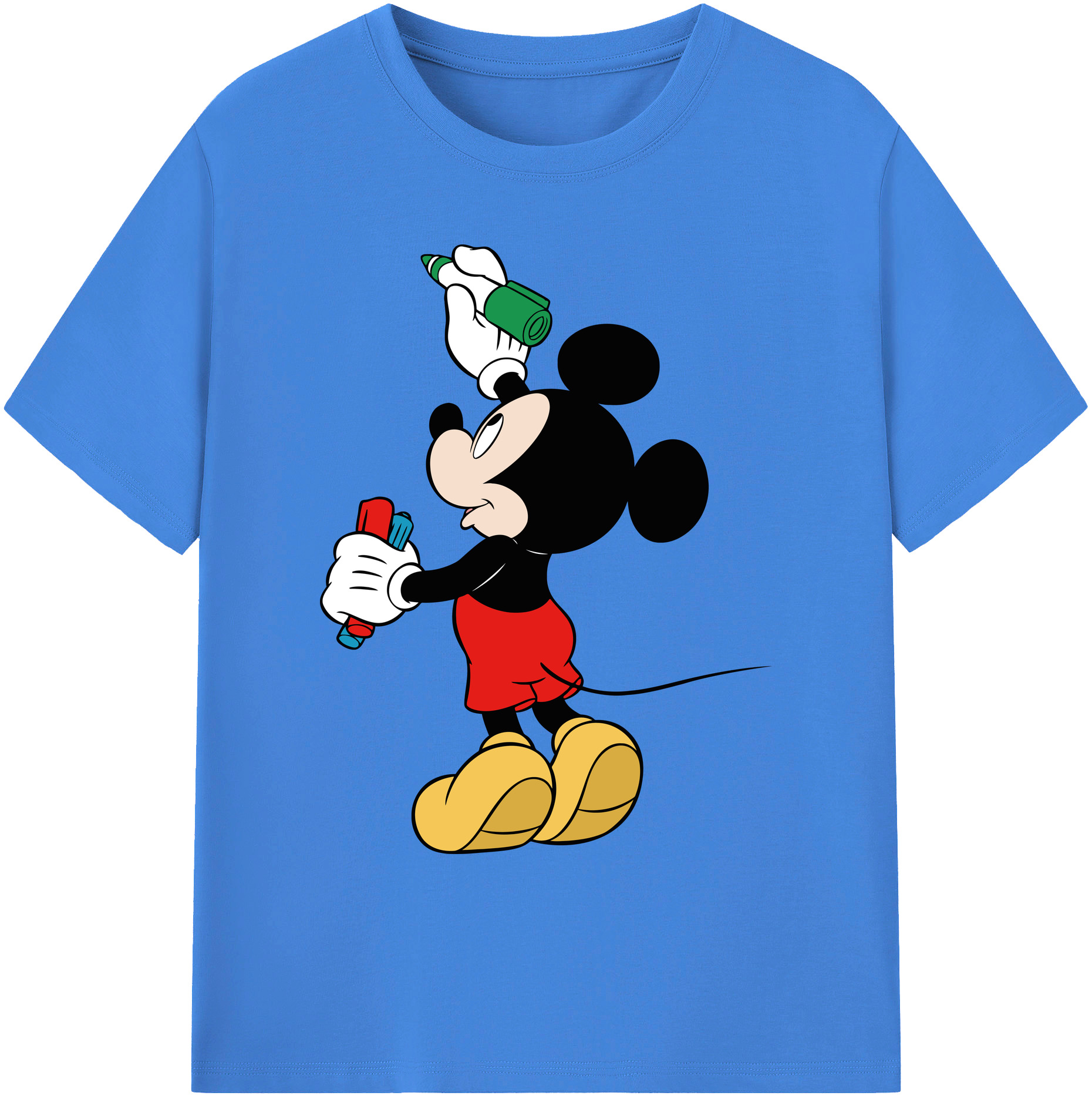 ミッキーマウス Mickey Mouse 綿100％ メンズ半袖Tシャツ｜肌触りやわらか＆通気性