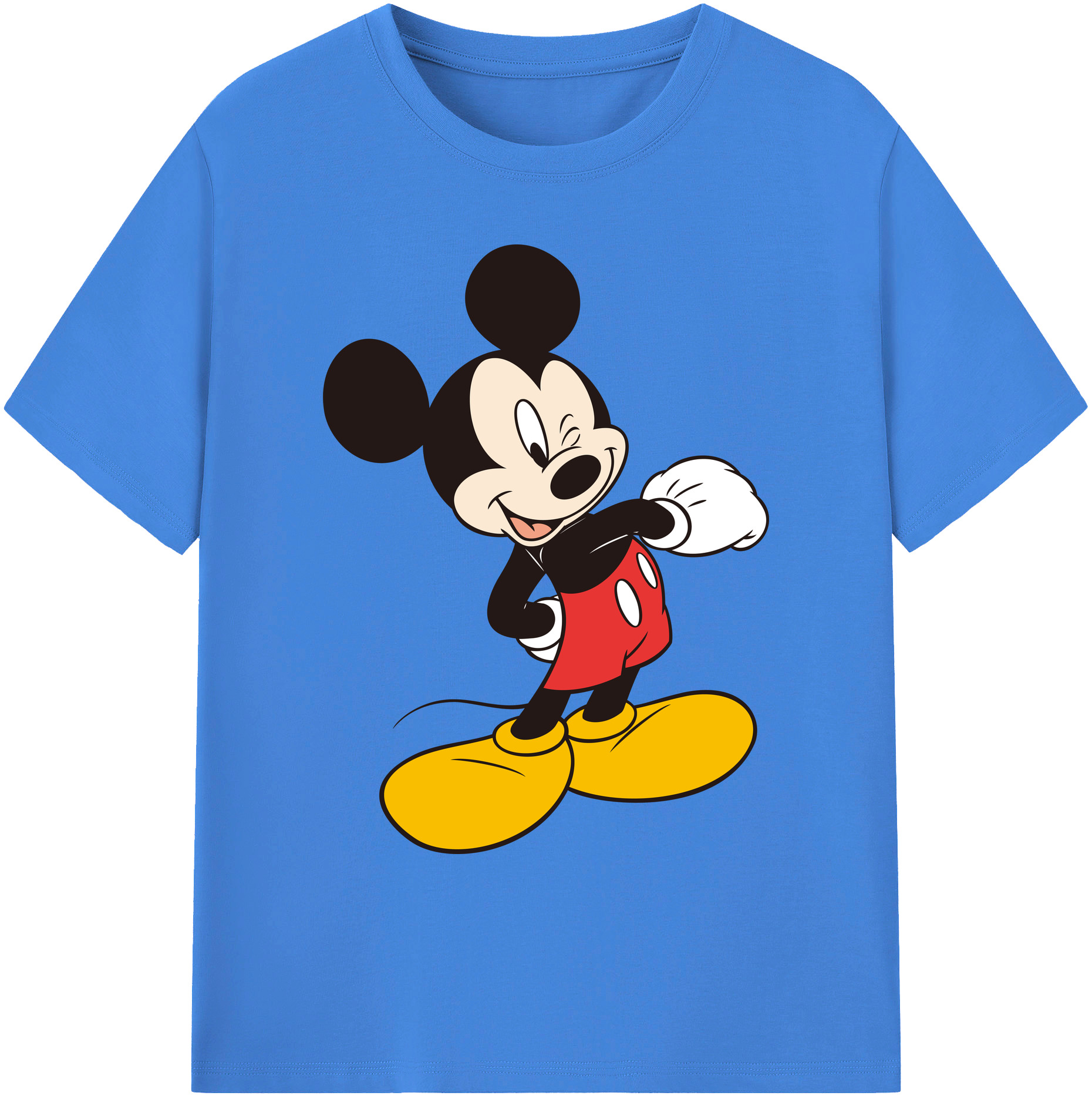 ミッキーマウス Mickey Mouse 綿100％ メンズ半袖Tシャツ｜肌触りやわらか＆通気性