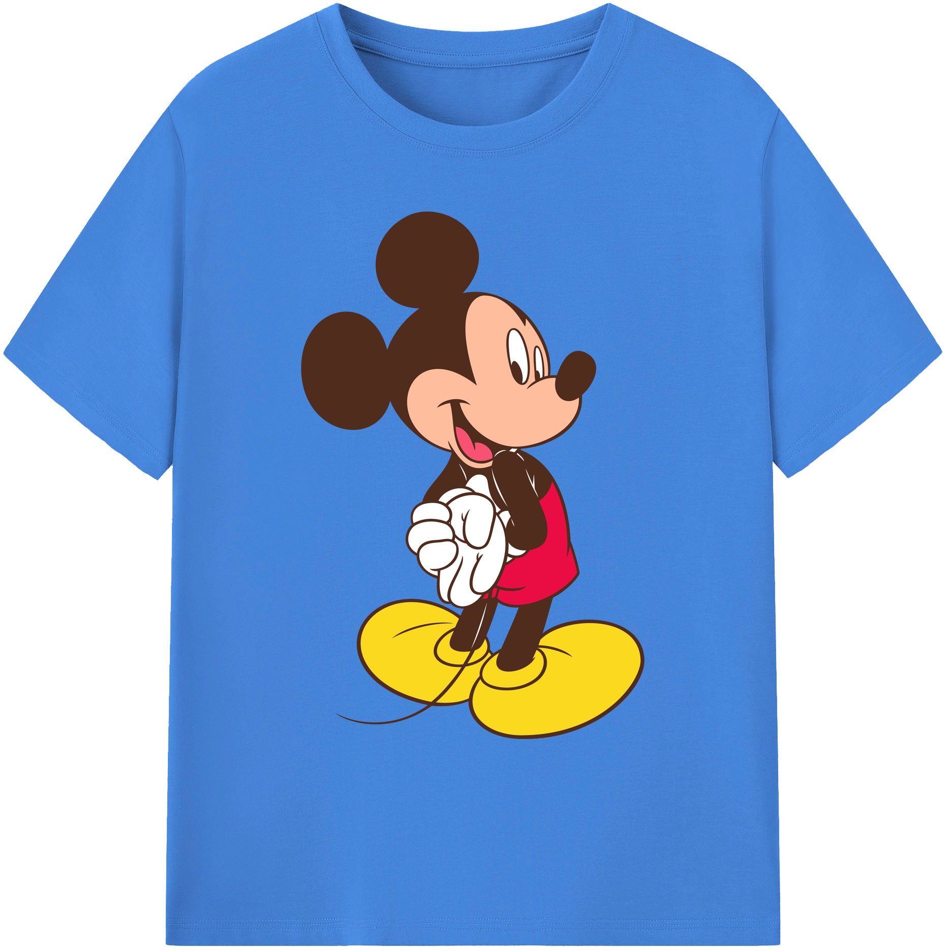 ミッキーマウス Mickey Mouse 綿100％ メンズ半袖Tシャツ｜肌触りやわらか＆通気性