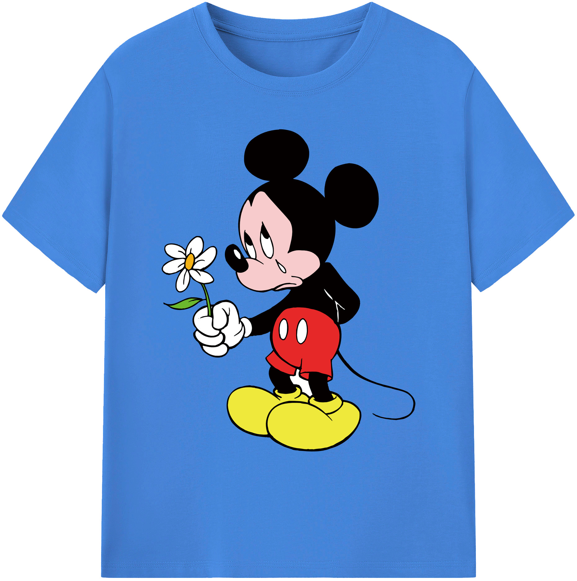 ミッキーマウス Mickey Mouse 綿100％ メンズ半袖Tシャツ｜肌触りやわらか＆通気性