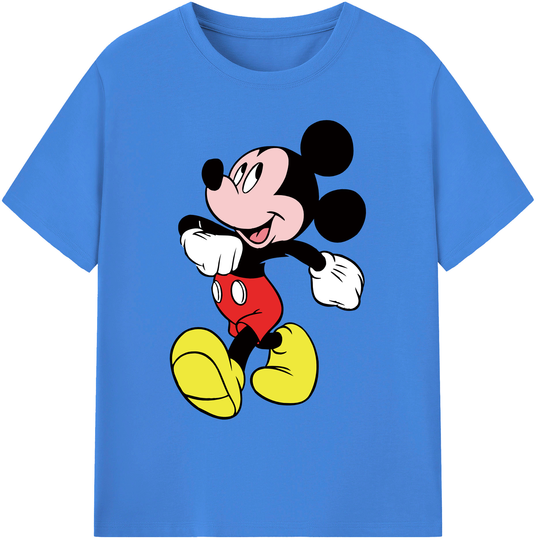 ミッキーマウス Mickey Mouse 綿100％ メンズ半袖Tシャツ｜肌触りやわらか＆通気性
