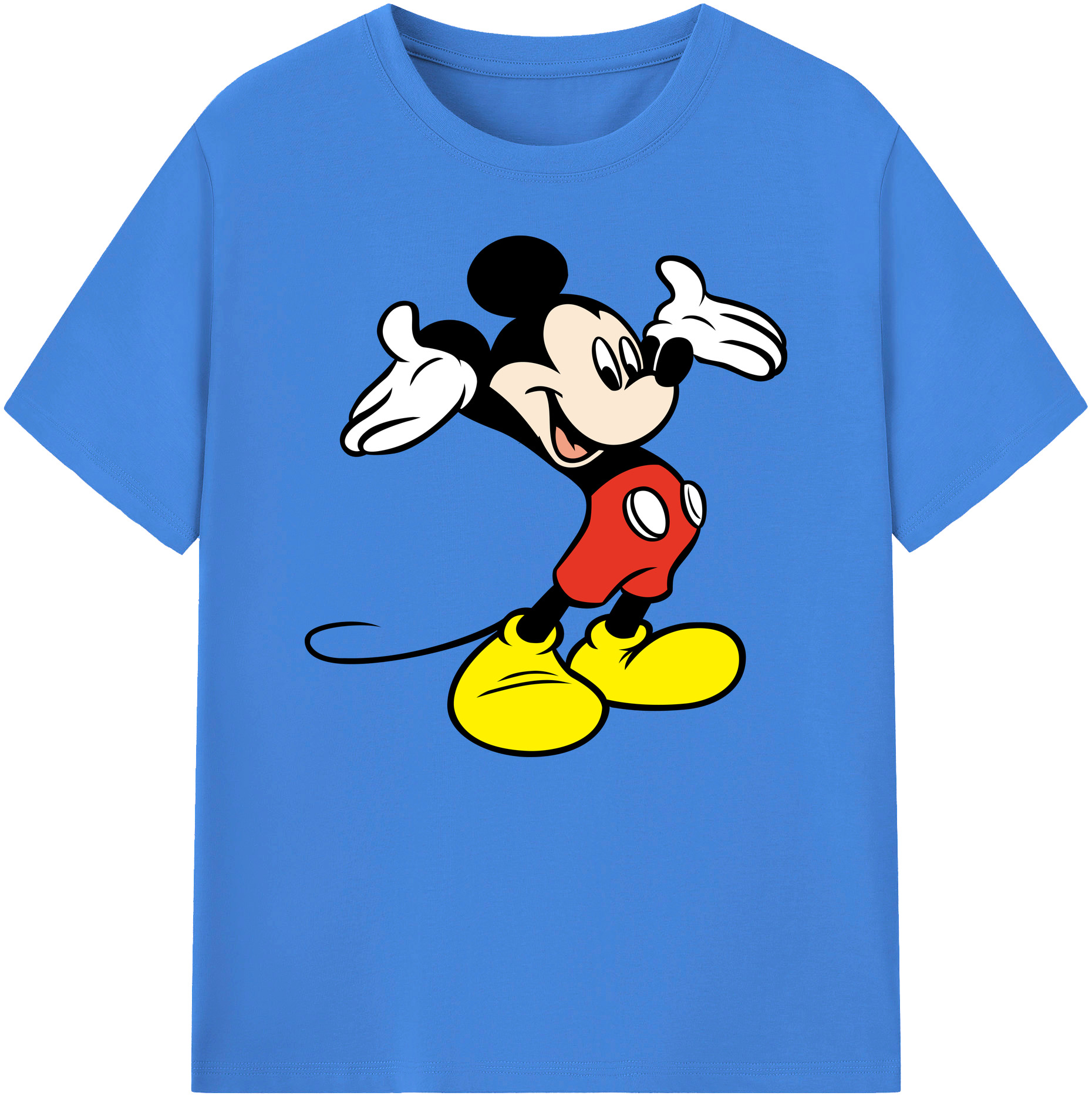 ミッキーマウス Mickey Mouse 綿100％ メンズ半袖Tシャツ｜肌触りやわらか＆通気性