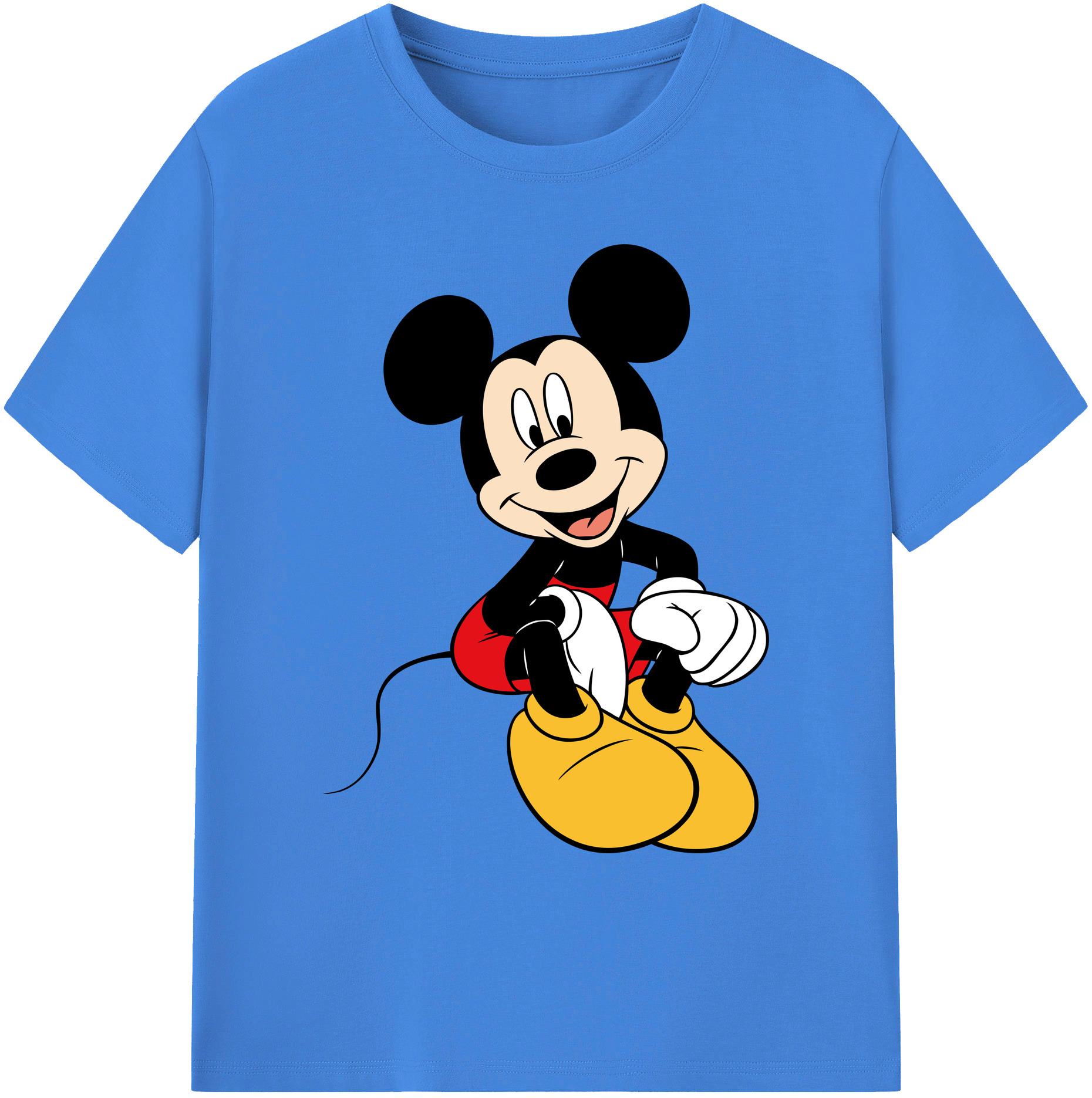 ミッキーマウス Mickey Mouse 綿100％ メンズ半袖Tシャツ｜肌触りやわらか＆通気性