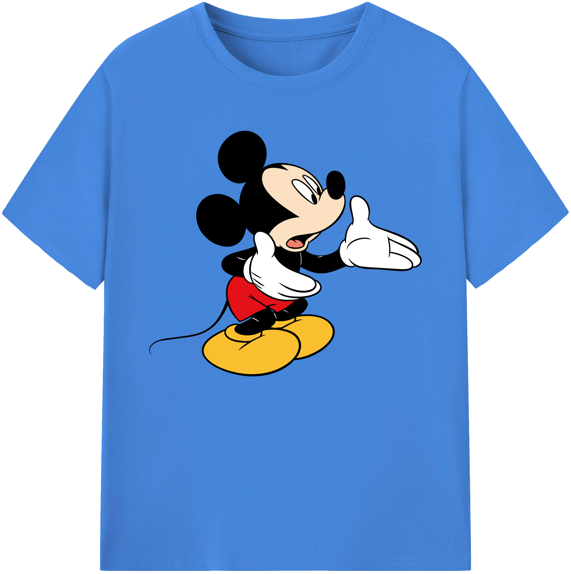 ミッキーマウス Mickey Mouse 綿100％ メンズ半袖Tシャツ｜肌触りやわらか＆通気性