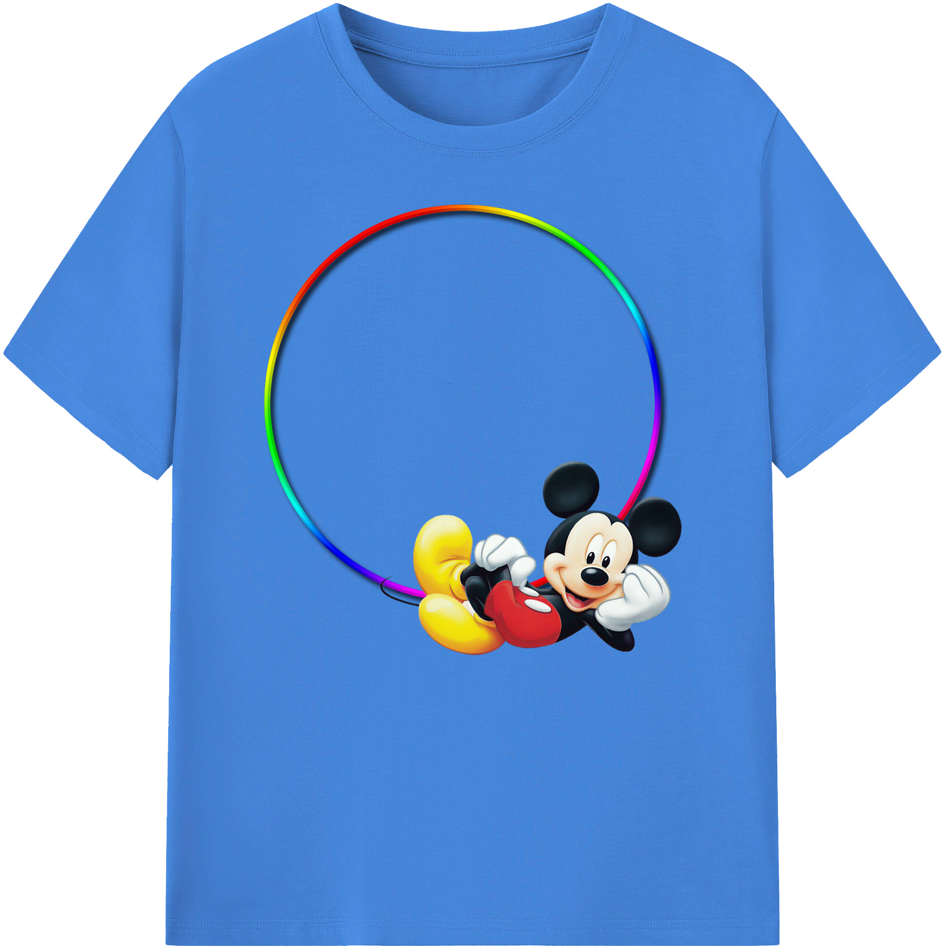 ミッキーマウス Mickey Mouse 綿100％ メンズ半袖Tシャツ｜肌触りやわらか＆通気性