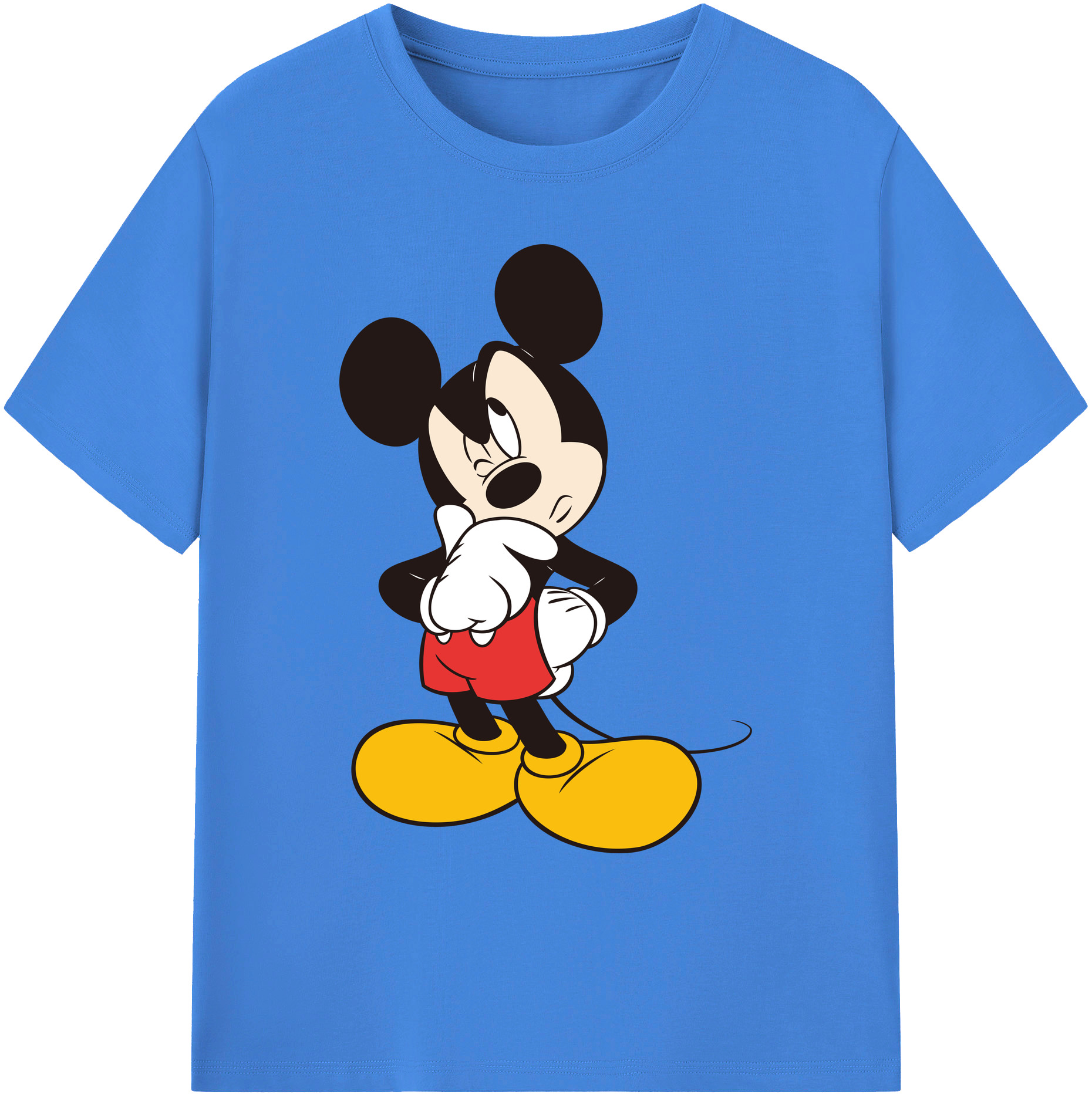 ミッキーマウス Mickey Mouse 綿100％ メンズ半袖Tシャツ｜肌触りやわらか＆通気性