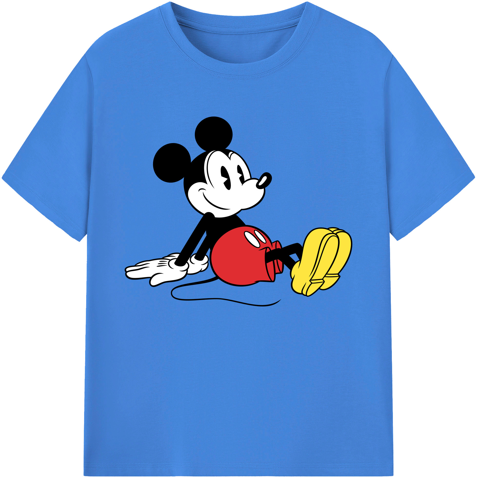ミッキーマウス Mickey Mouse 綿100％ メンズ半袖Tシャツ｜肌触りやわらか＆通気性