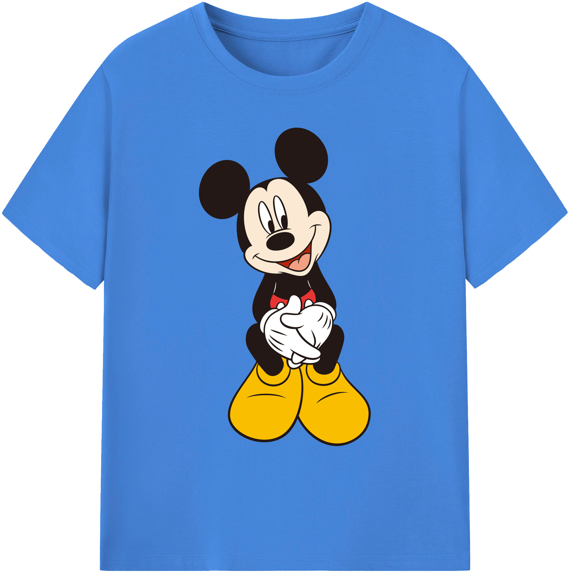 ミッキーマウス Mickey Mouse 綿100％ メンズ半袖Tシャツ｜肌触りやわらか＆通気性