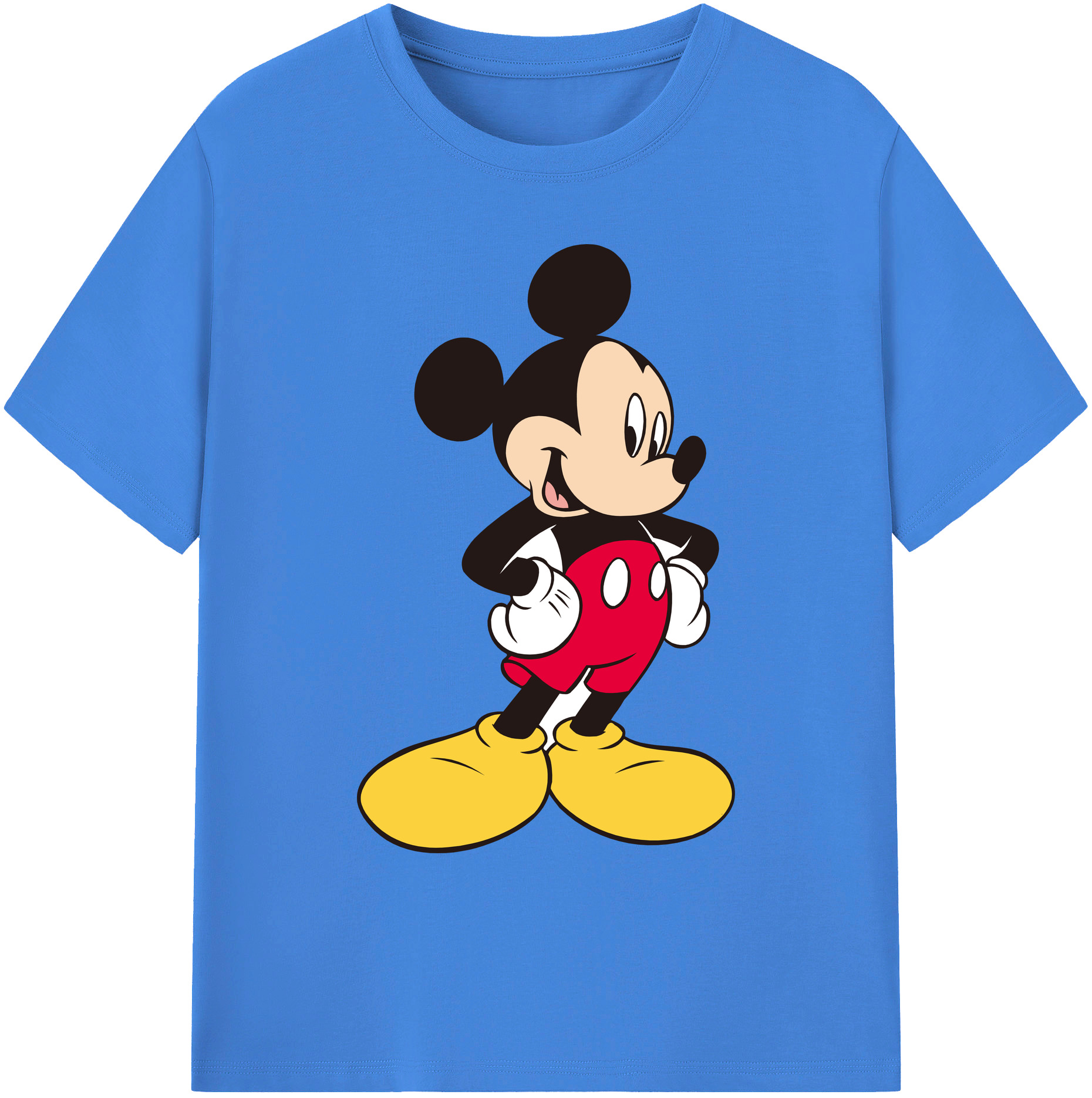 ミッキーマウス Mickey Mouse 綿100％ メンズ半袖Tシャツ｜肌触りやわらか＆通気性