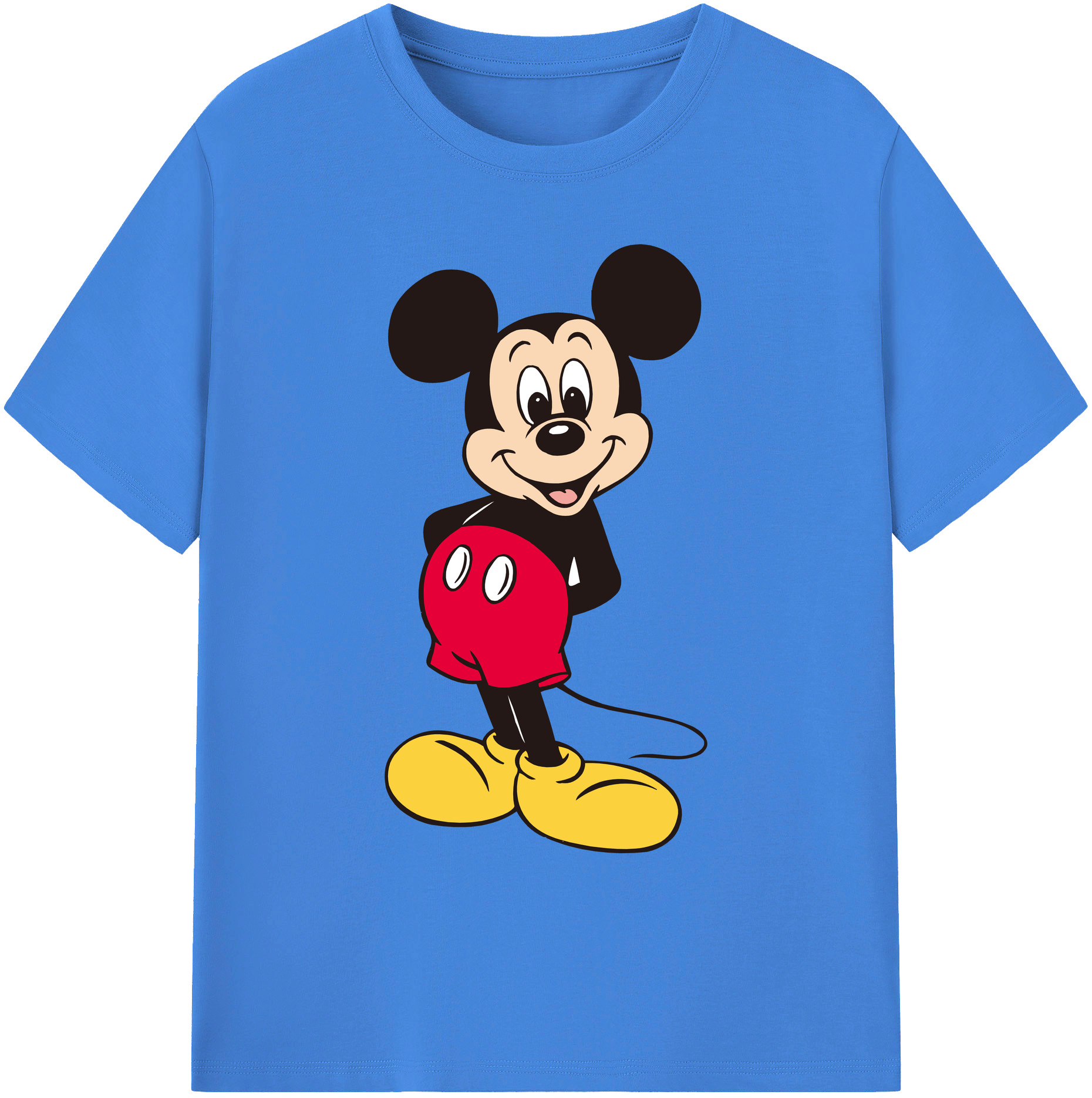 ミッキーマウス Mickey Mouse 綿100％ メンズ半袖Tシャツ｜肌触りやわらか＆通気性