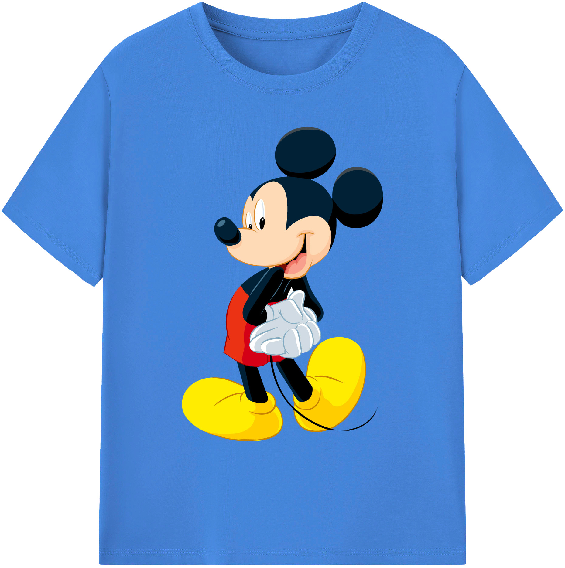 ミッキーマウス Mickey Mouse 綿100％ メンズ半袖Tシャツ｜肌触りやわらか＆通気性