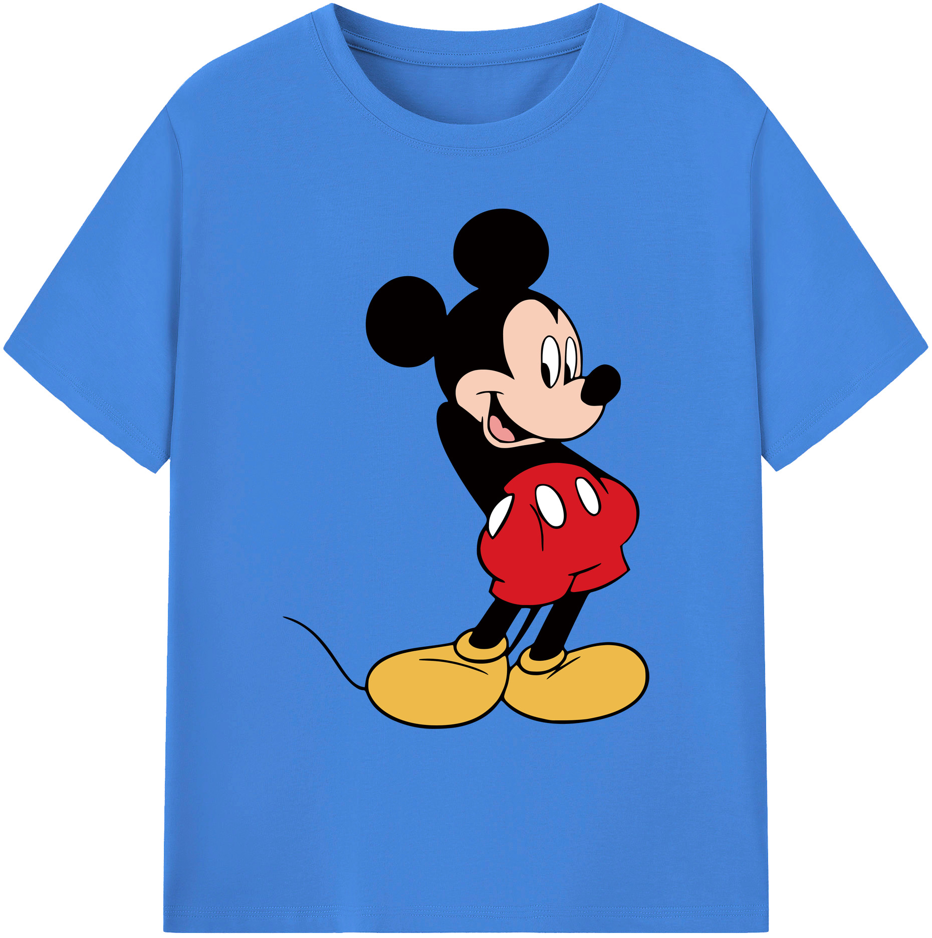 ミッキーマウス Mickey Mouse 綿100％ メンズ半袖Tシャツ｜肌触りやわらか＆通気性