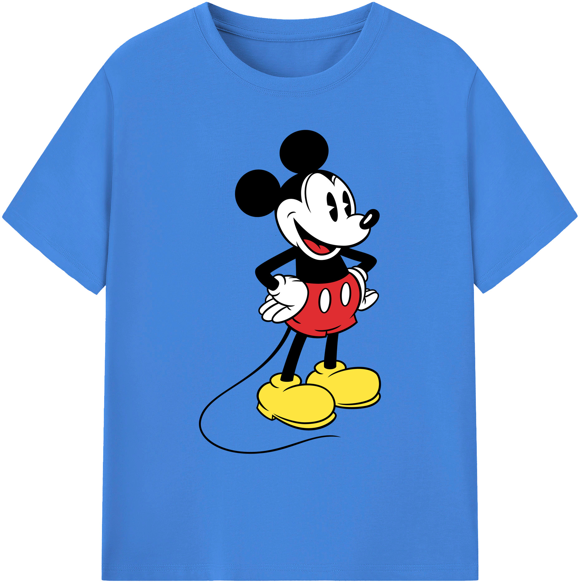 ミッキーマウス Mickey Mouse 綿100％ メンズ半袖Tシャツ｜肌触りやわらか＆通気性