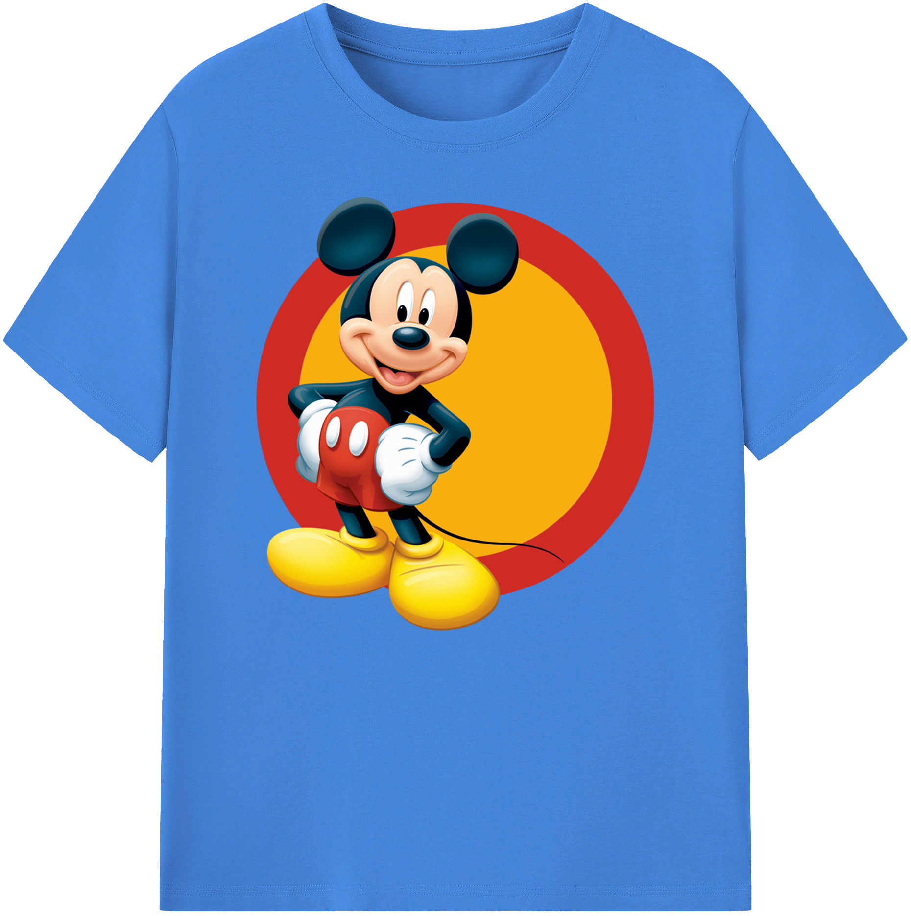 ミッキーマウス Mickey Mouse 綿100％ メンズ半袖Tシャツ｜肌触りやわらか＆通気性